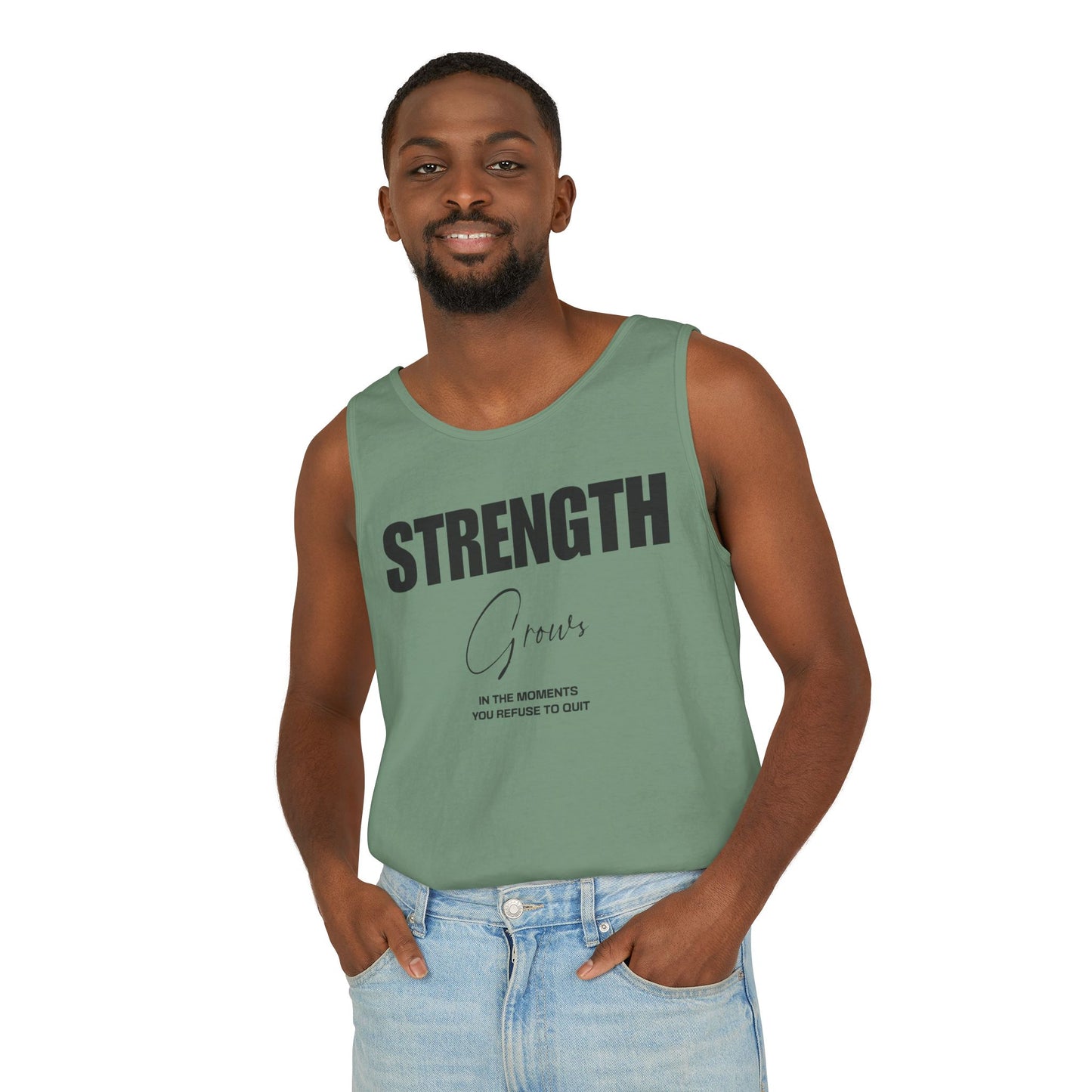 Tank Top - Strength Grows Motivational Text