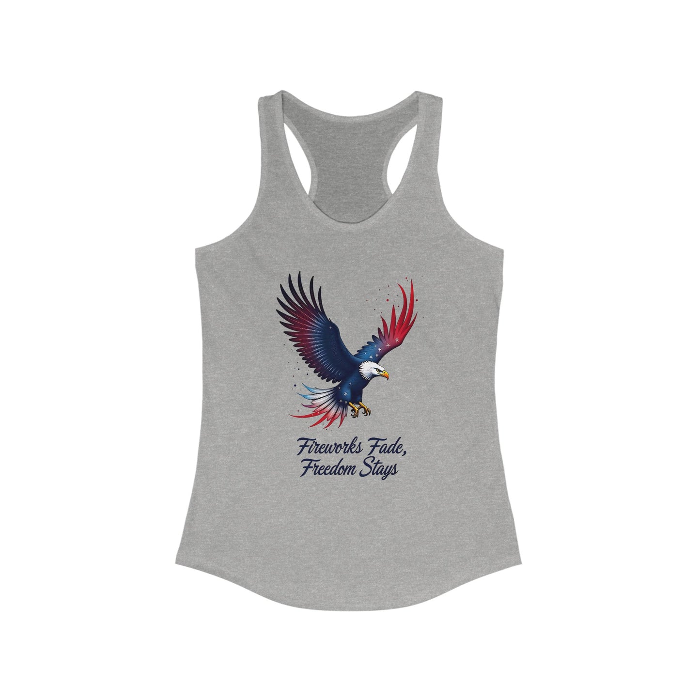 Patriotic Eagle Racerback Tank - "Fireworks Fade, Freedom Stays"