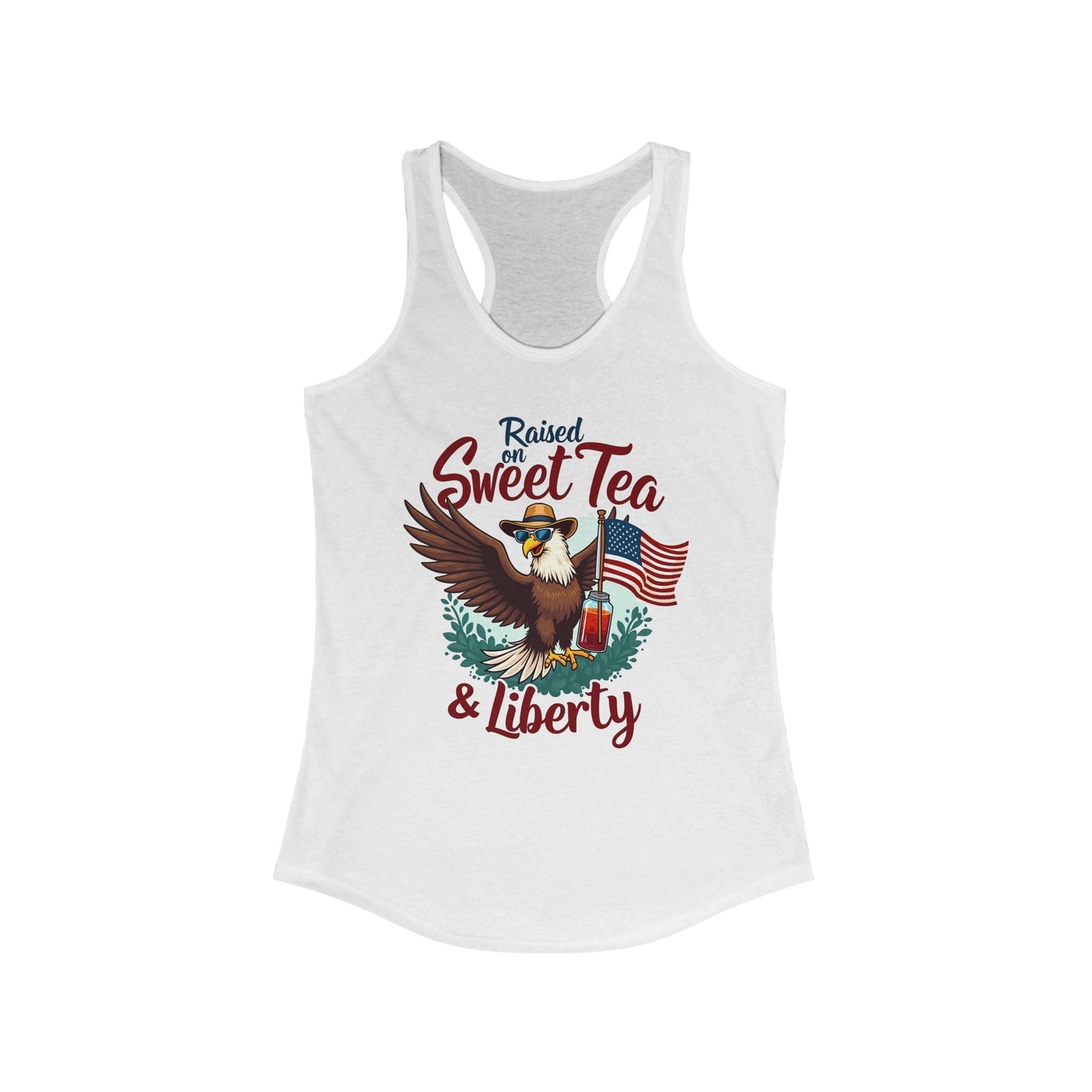 Raised on Sweet Tea & Liberty Women's Racerback Tank | Southern Pride