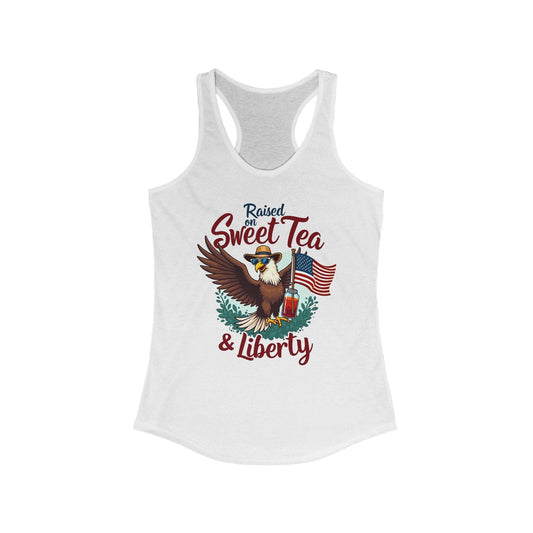 Raised on Sweet Tea & Liberty Women's Racerback Tank | Southern Pride