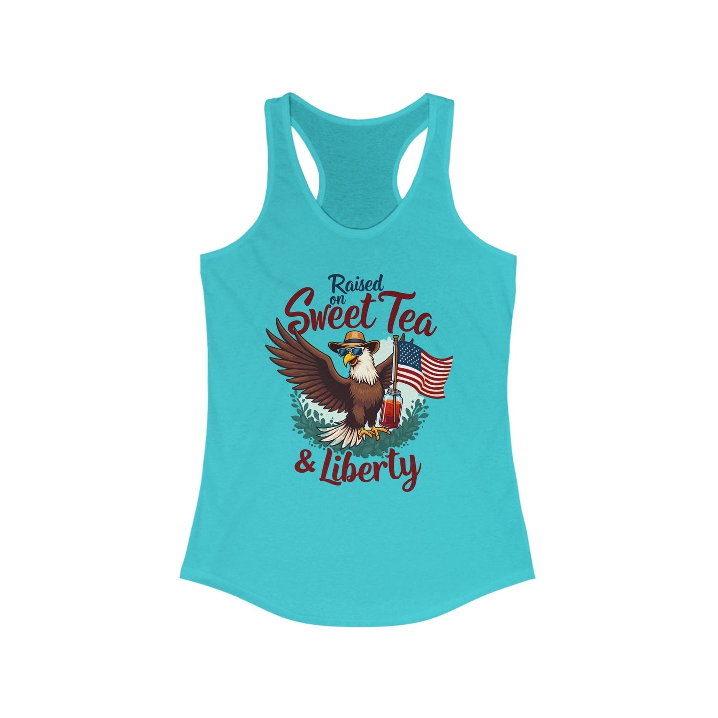 Raised on Sweet Tea & Liberty Women's Racerback Tank | Southern Pride