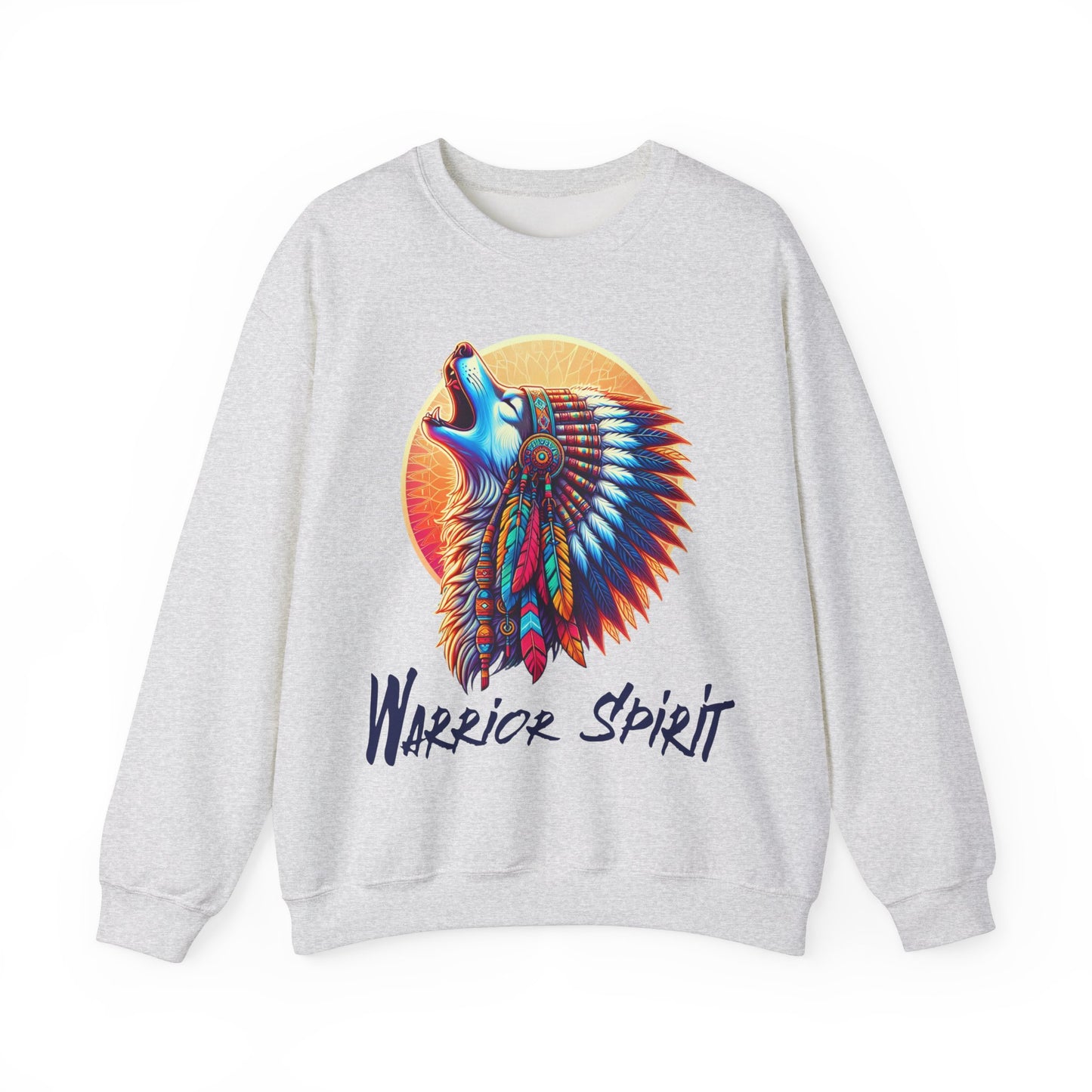 Warrior Spirit Unisex Heavy Blend™ Crewneck Sweatshirt - Cozy Indigenous Art Apparel