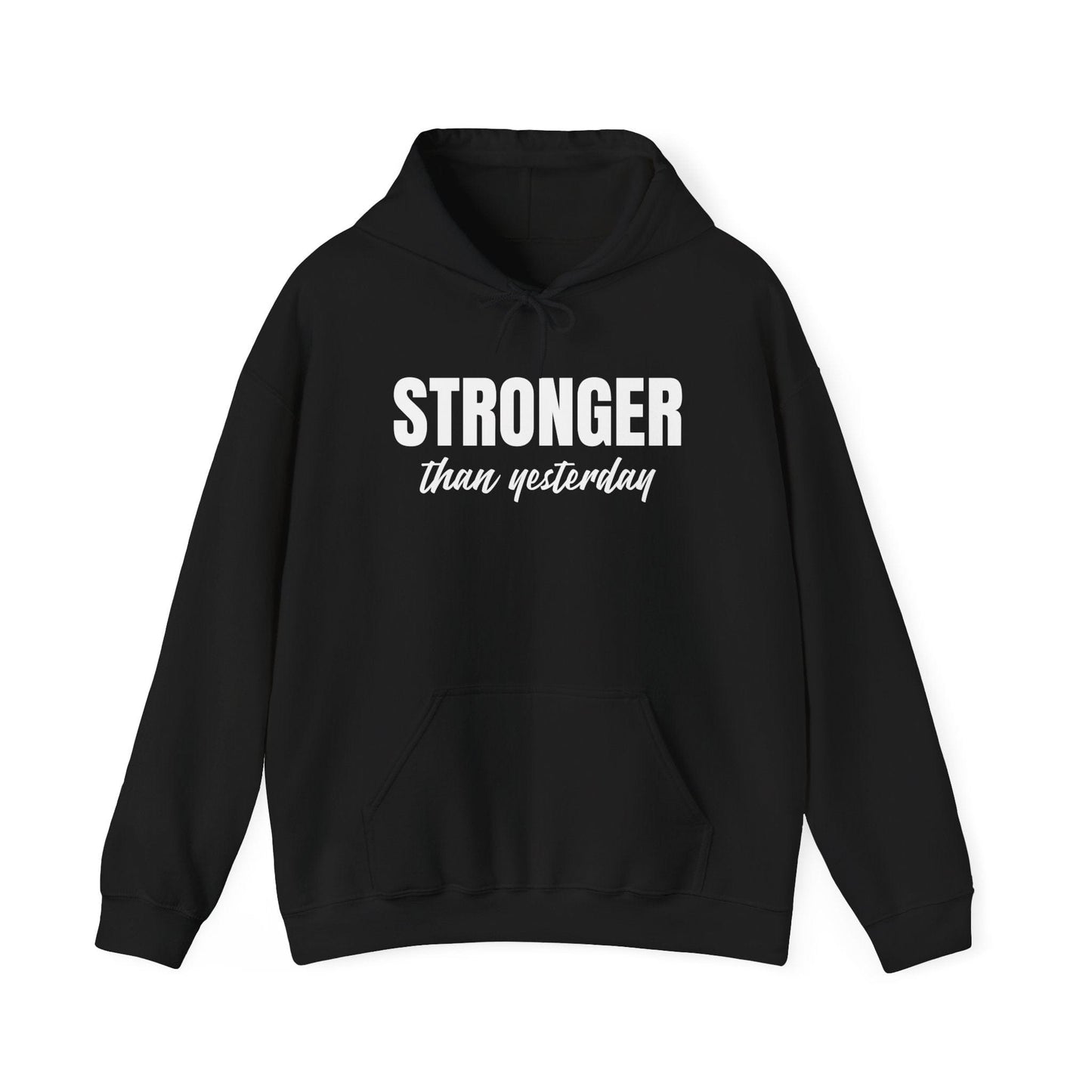Stronger Than Yesterday Heavy Blend Hooded Sweatshirt | Motivational