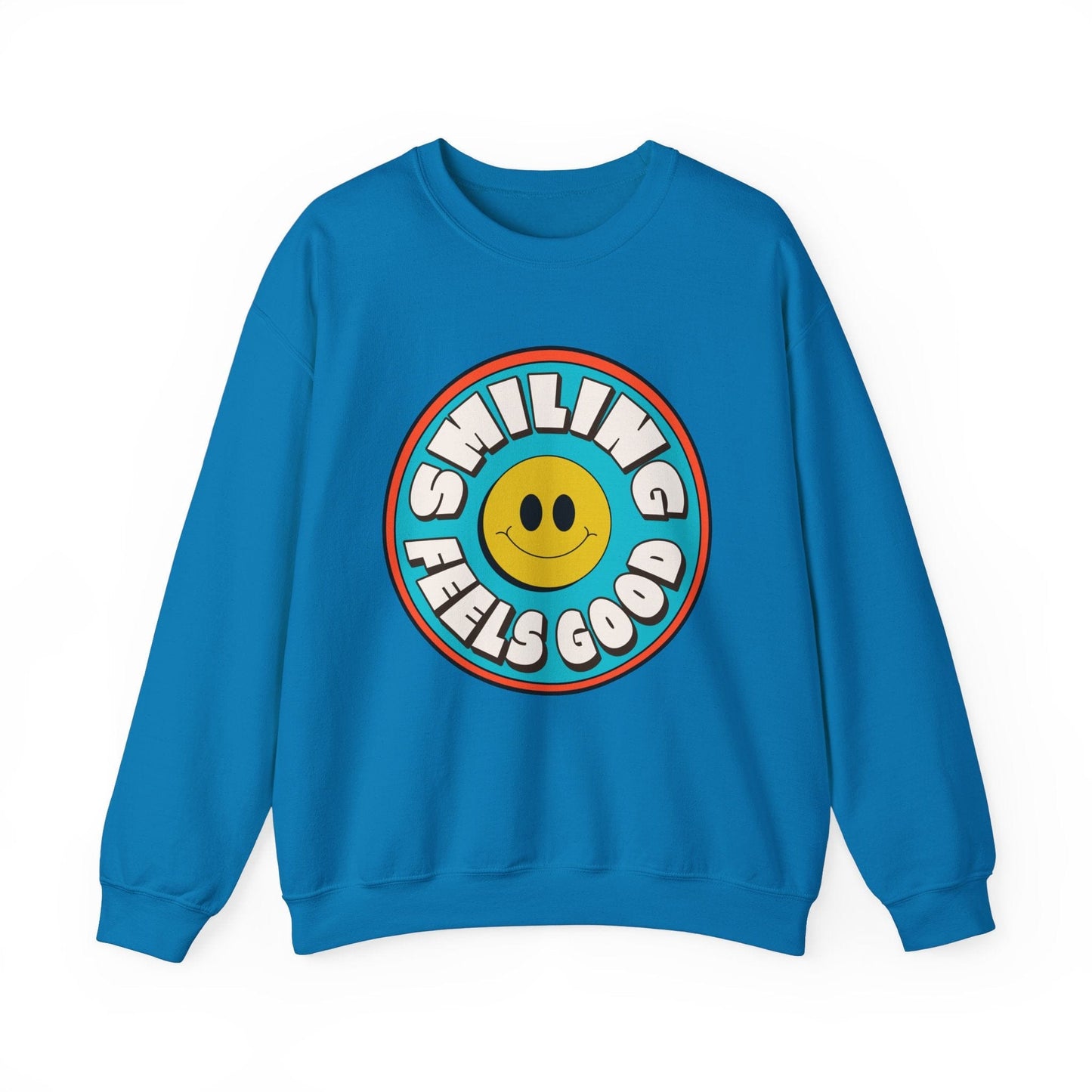 Smiling Feels Good Crewneck Sweatshirt for Positivity Lovers
