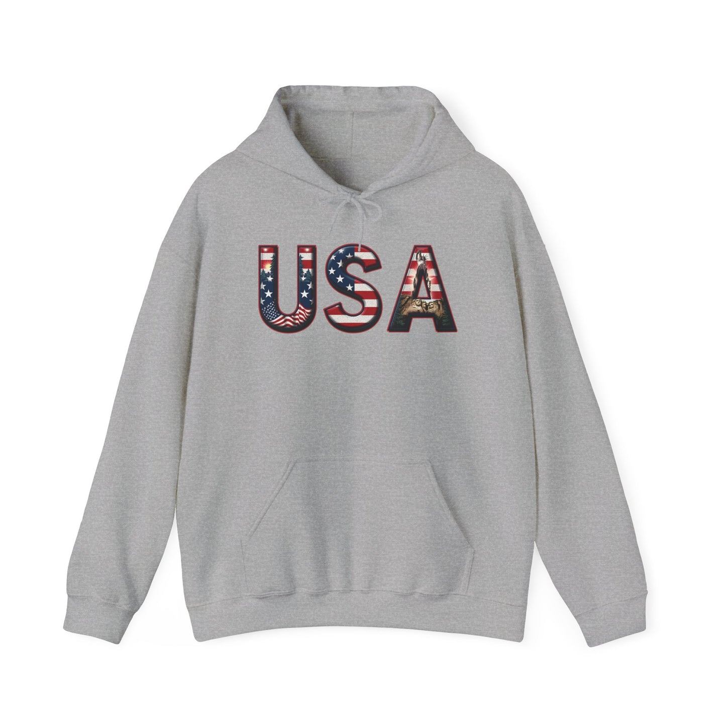 USA Flag Unisex Heavy Blend Hoodie - Perfect for Patriotic Occasions