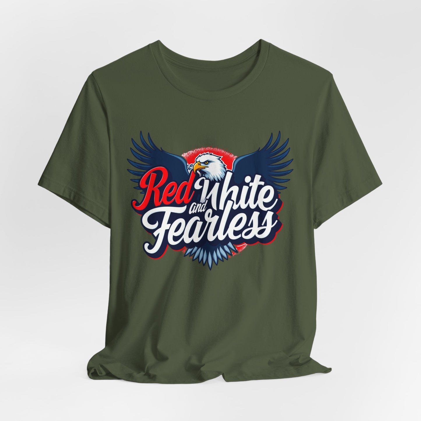 Red, White, and Fearless Unisex Jersey Tee for Patriotic Celebrations