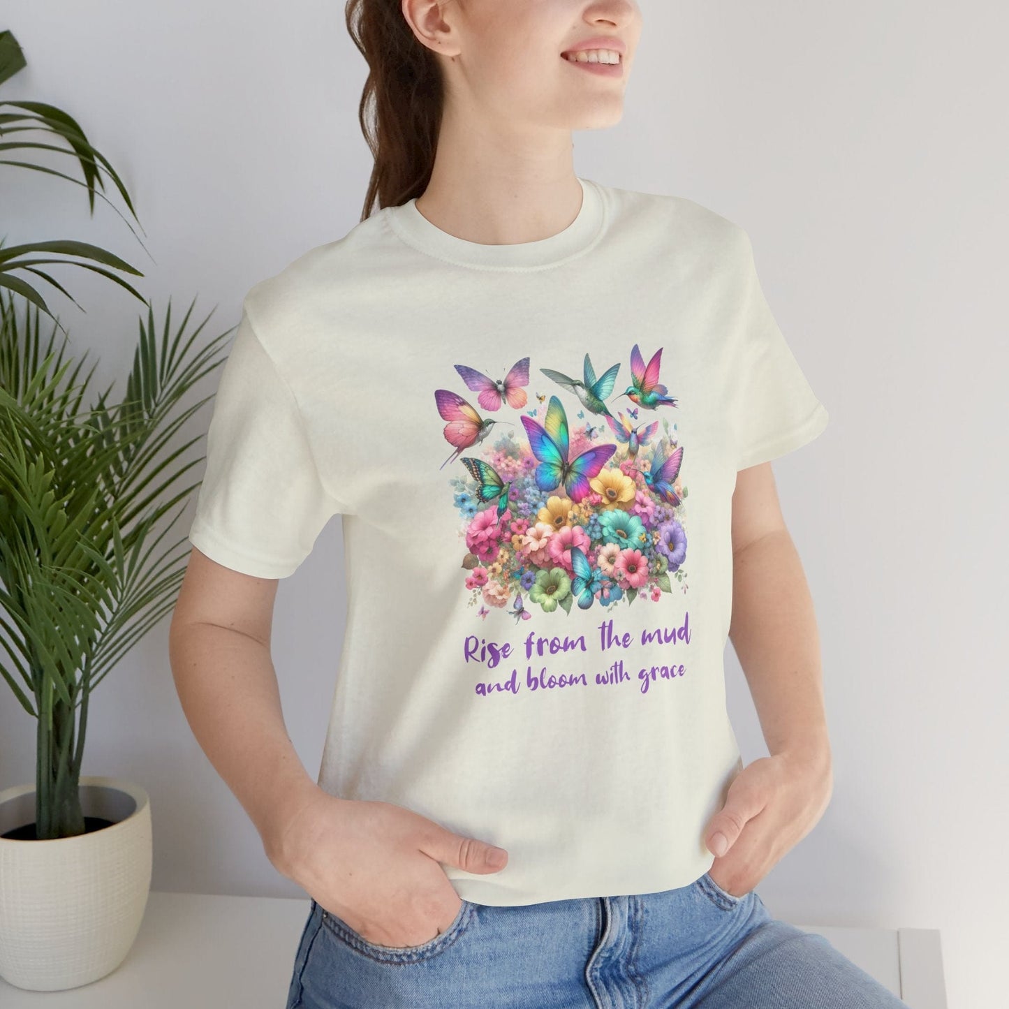 Rise from the Mud Butterfly Tee - Inspirational Unisex Jersey T-Shirt