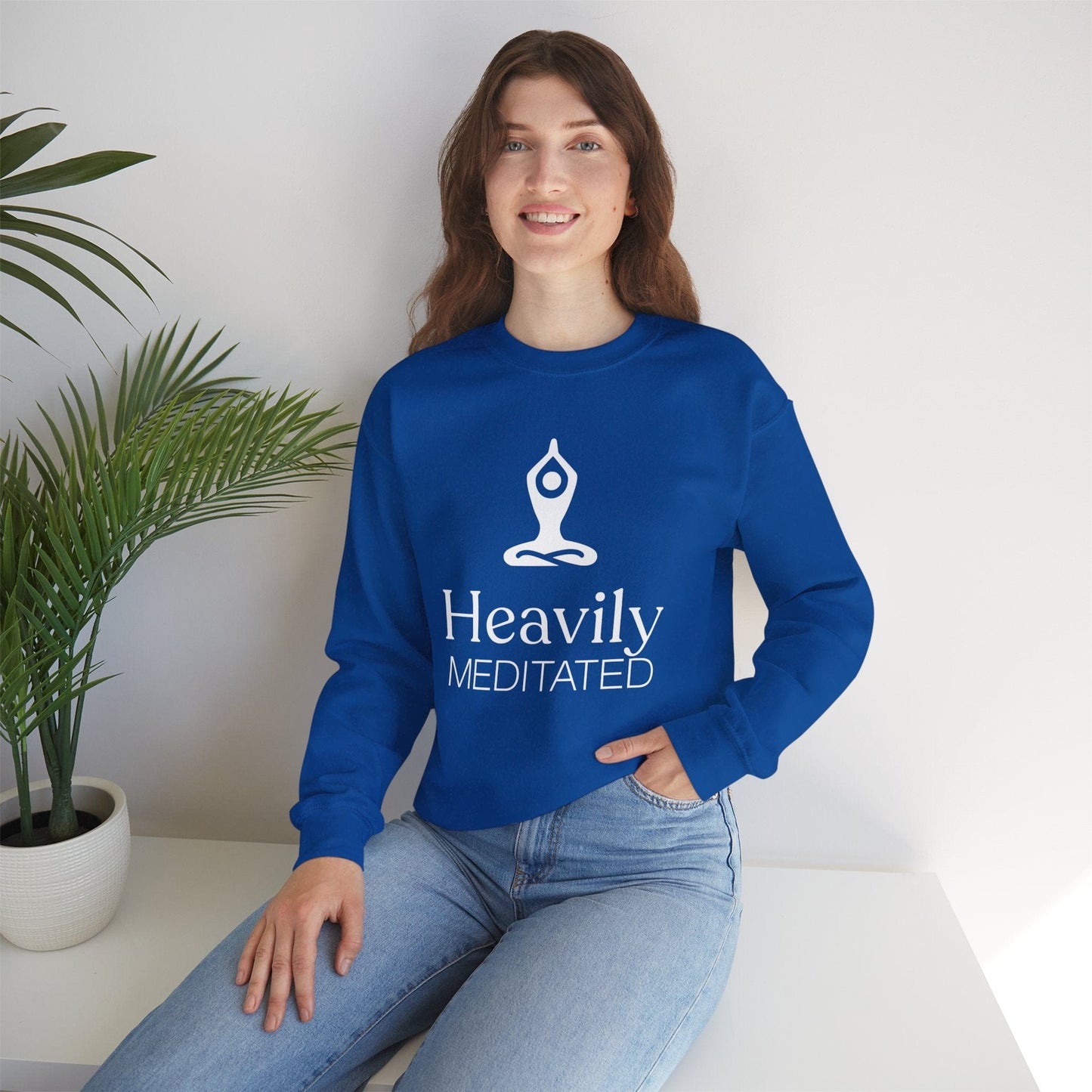 Heavily Meditated Unisex Sweatshirt - Cozy Crewneck for Mindfulness and Relaxation