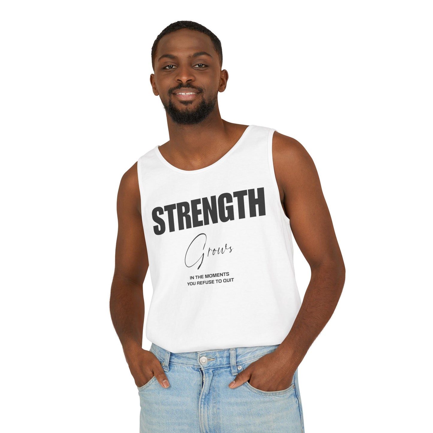 Tank Top - Strength Grows Motivational Text