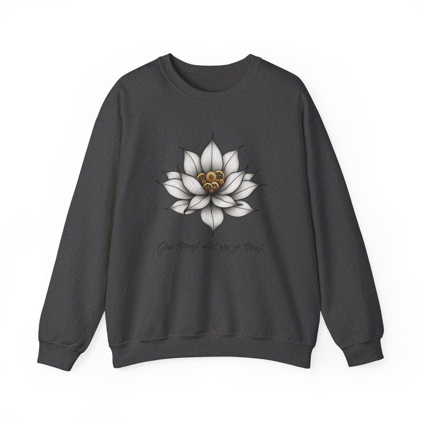 Inspirational Lotus Sweatshirt - "Grow Through What You Go Through"