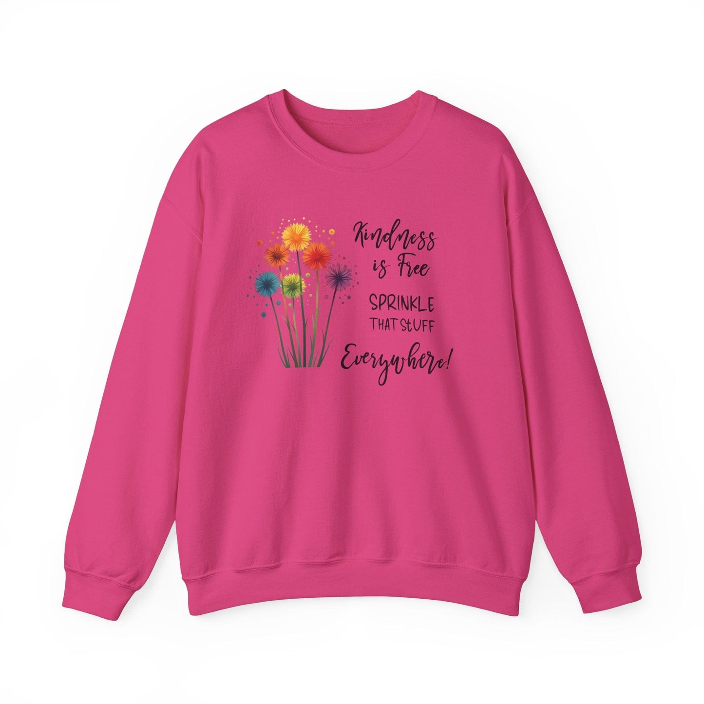 Kindness is Free Crewneck Sweatshirt - Unisex Heavy Blend™ - Colorful Floral Design