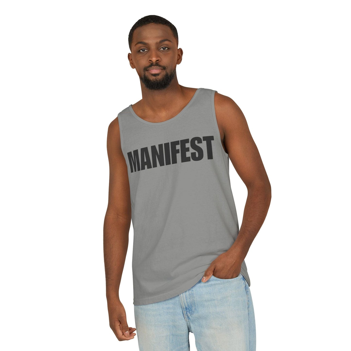 Tank Top Manifest Bold Letters Unisex Garment-Dyed