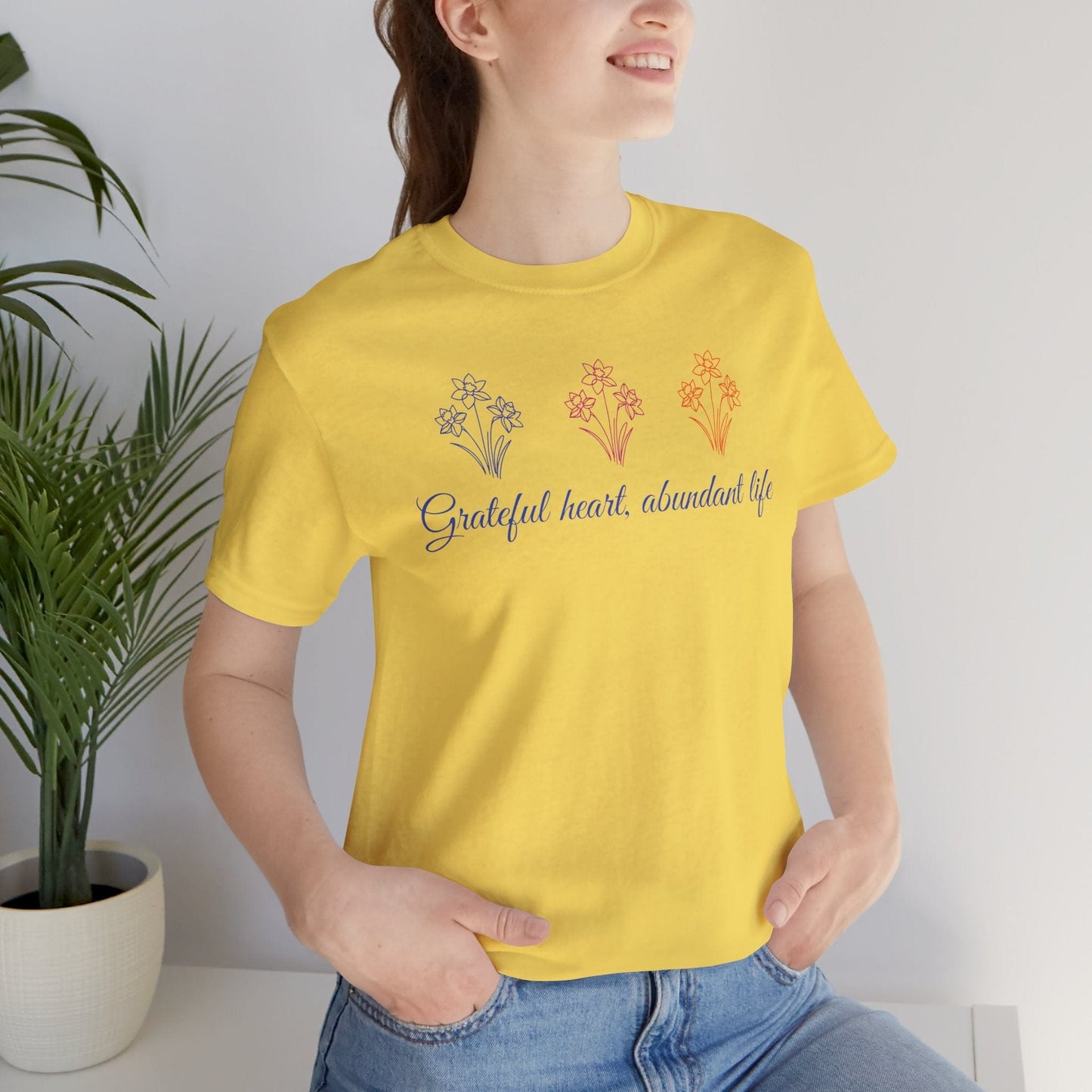 Grateful Heart Tee with Soft Flowers