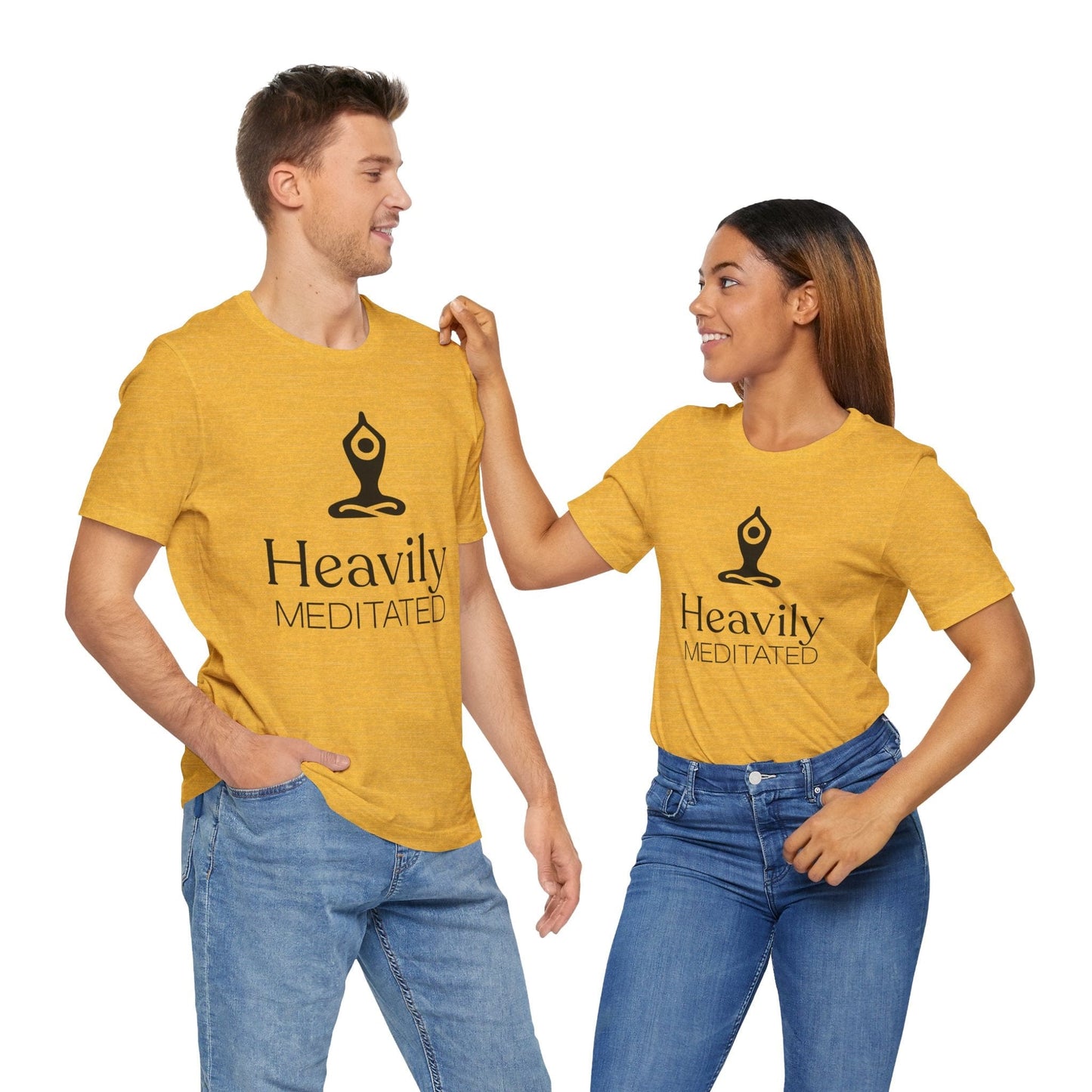 Heavily Meditated Unisex Short Sleeve Tee - Comfortable Yoga & Mindfulness Tee