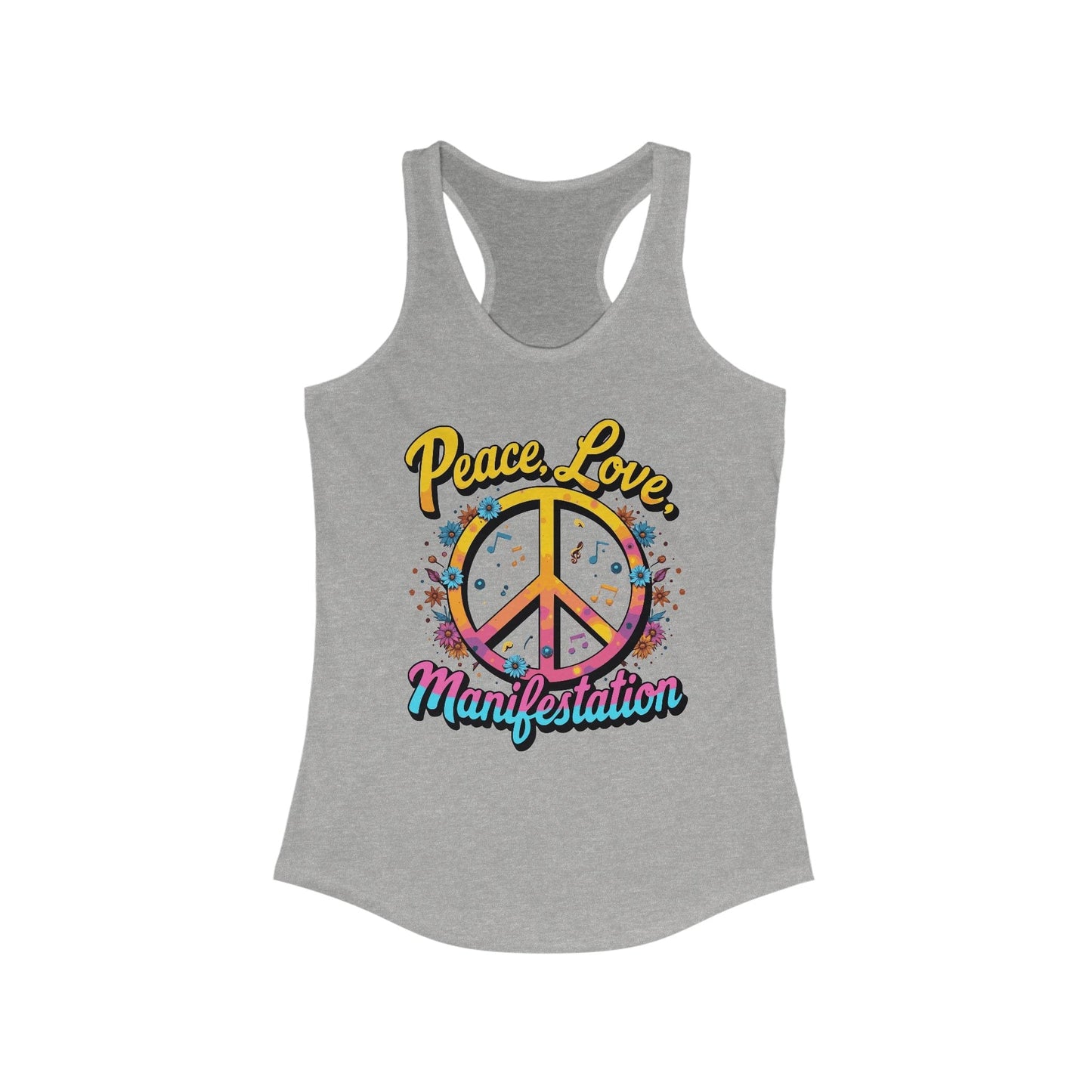 Peace Love Manifestation Racerback Tank | Inspirational & Comfortable