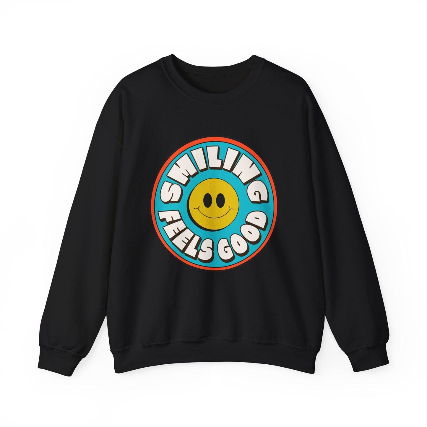 Smiling Feels Good Crewneck Sweatshirt for Positivity Lovers