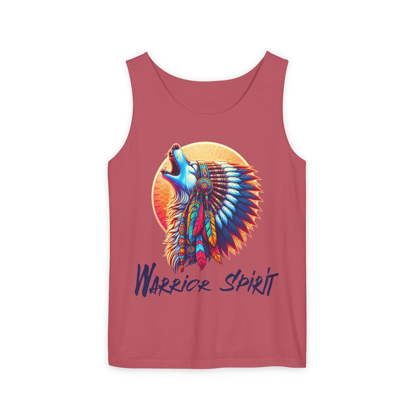 Warrior Spirit Tank Top with Howling Wolf in Headdress