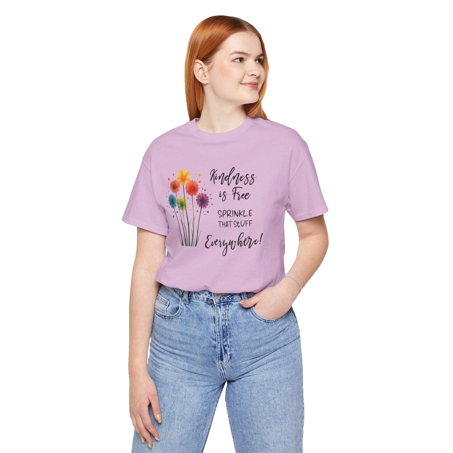 Kindness is Free Floral Tee – Unisex Short Sleeve Shirt for Positive Vibes