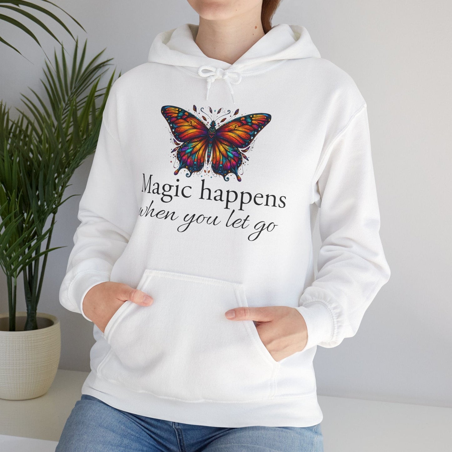 Magic Happens Butterfly Unisex Hooded Sweatshirt