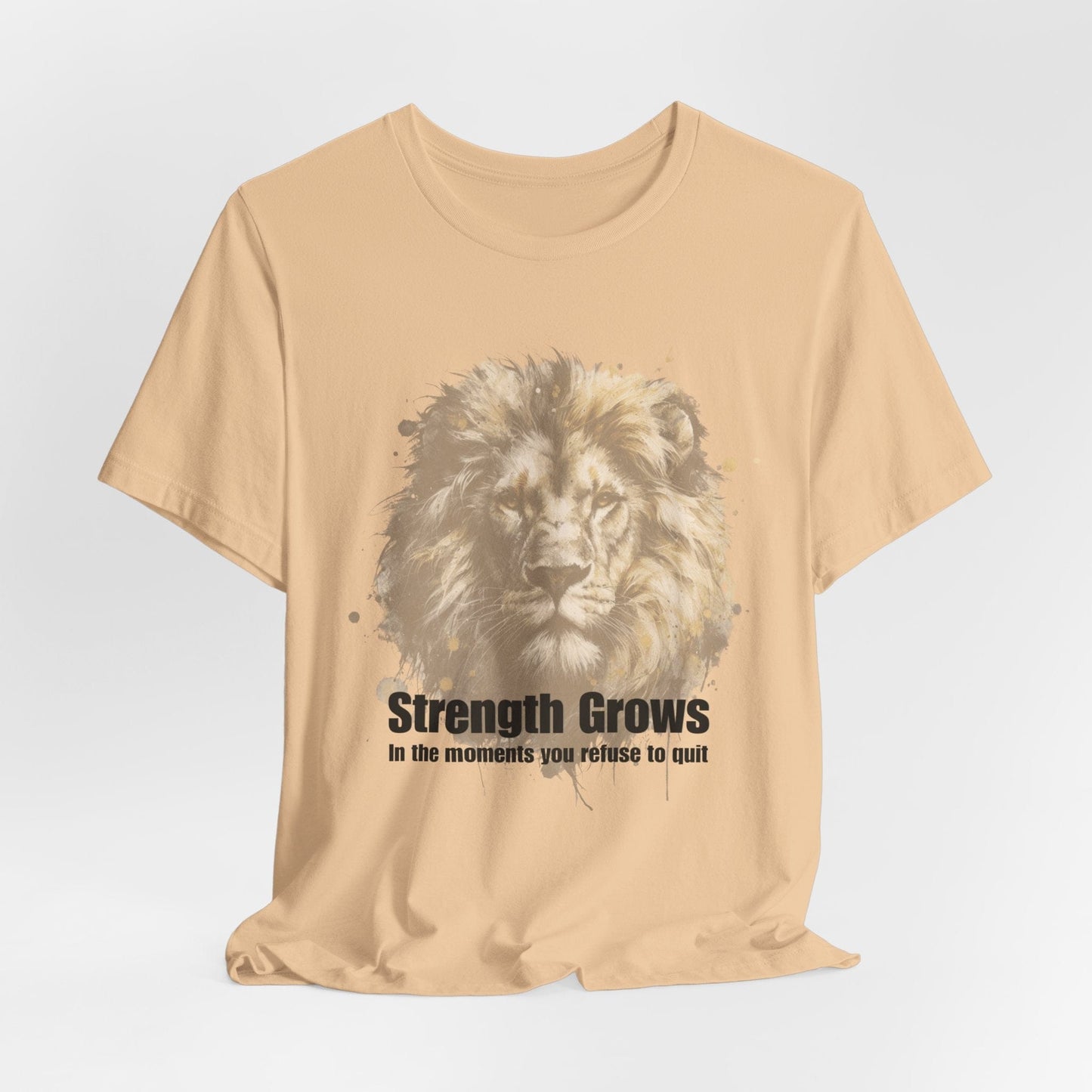 Strength Grows Inspirational Lion Tee | Motivational & Bold