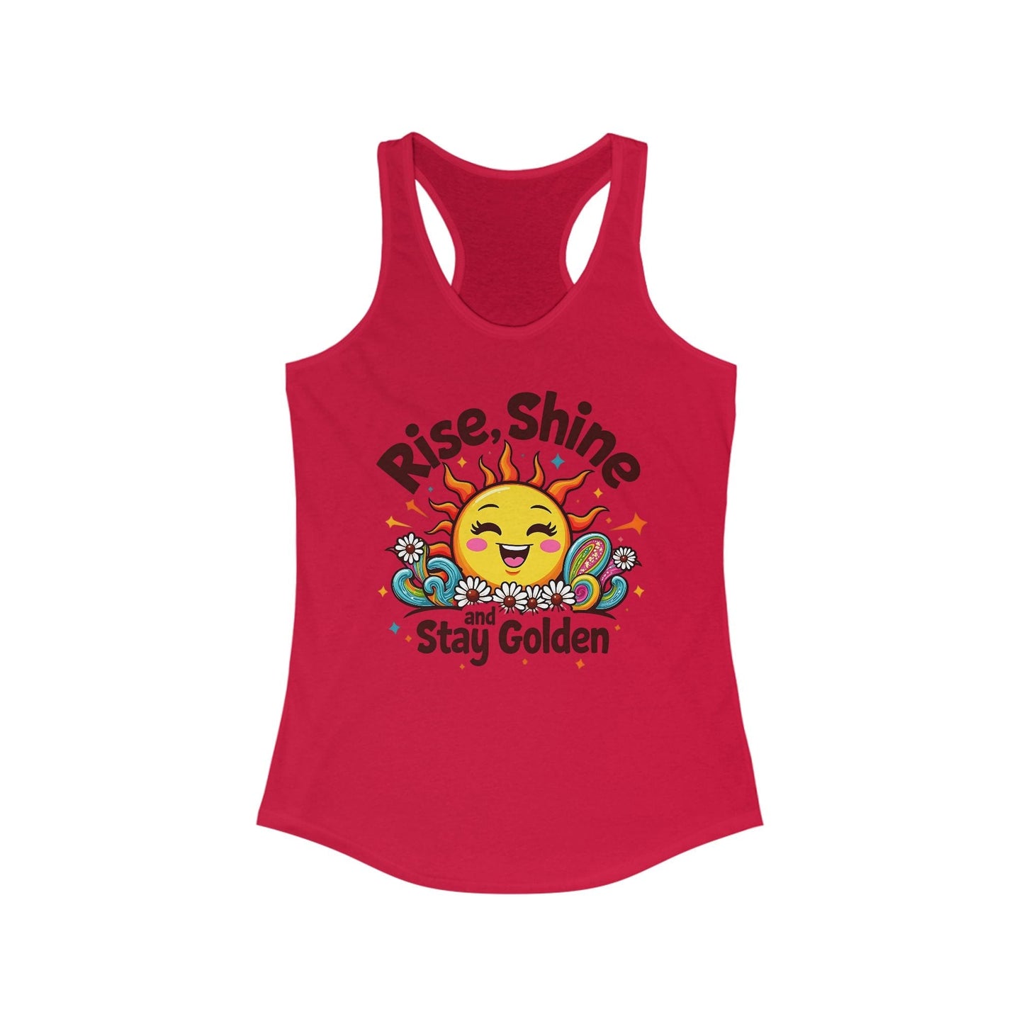 Rise, Shine, and Stay Golden Women's Racerback Tank | Inspirational