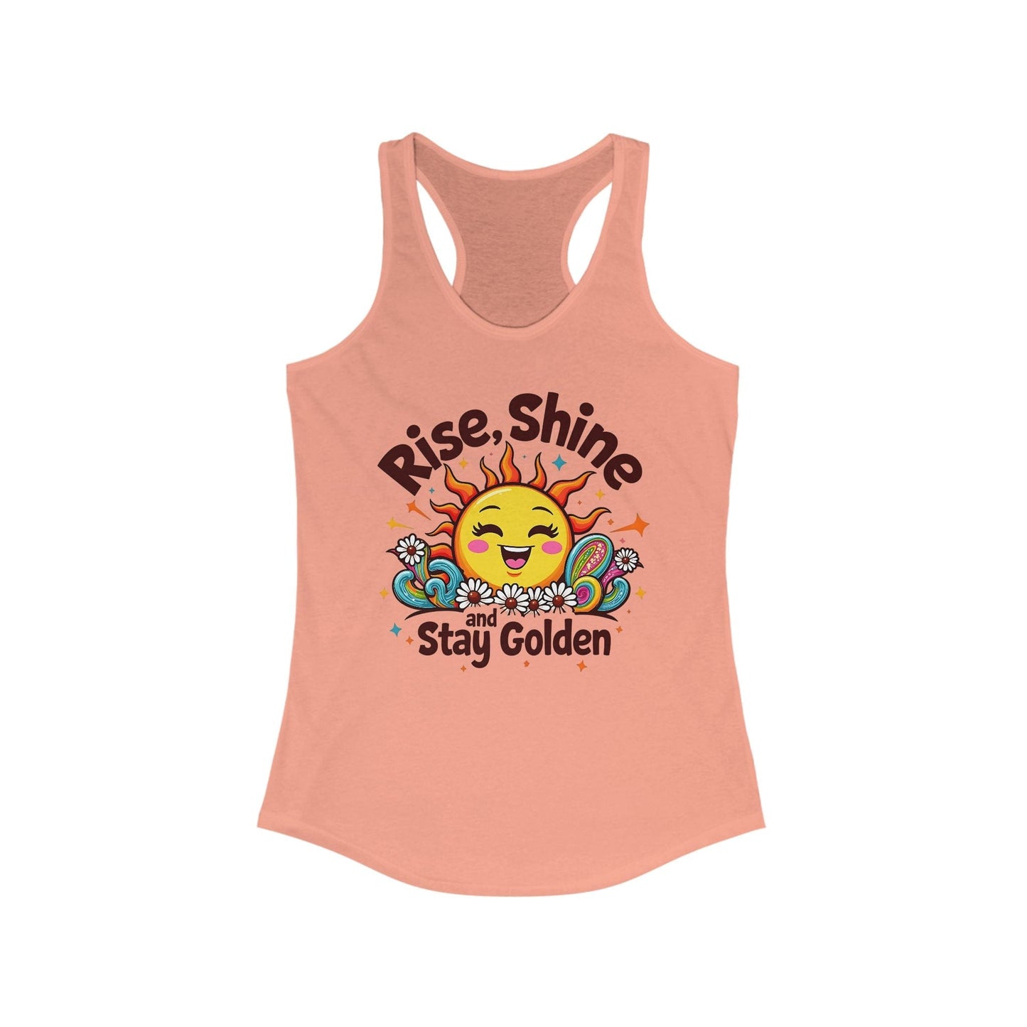 Rise, Shine, and Stay Golden Women's Racerback Tank | Inspirational