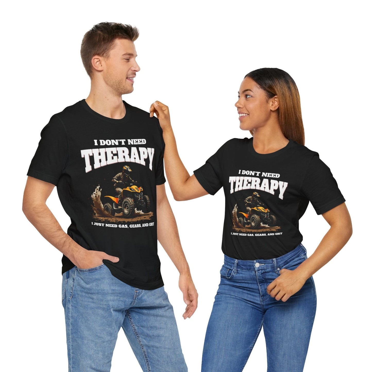 Men's Adventure Therapy T-Shirt- Gas, Gears, and Grit Design