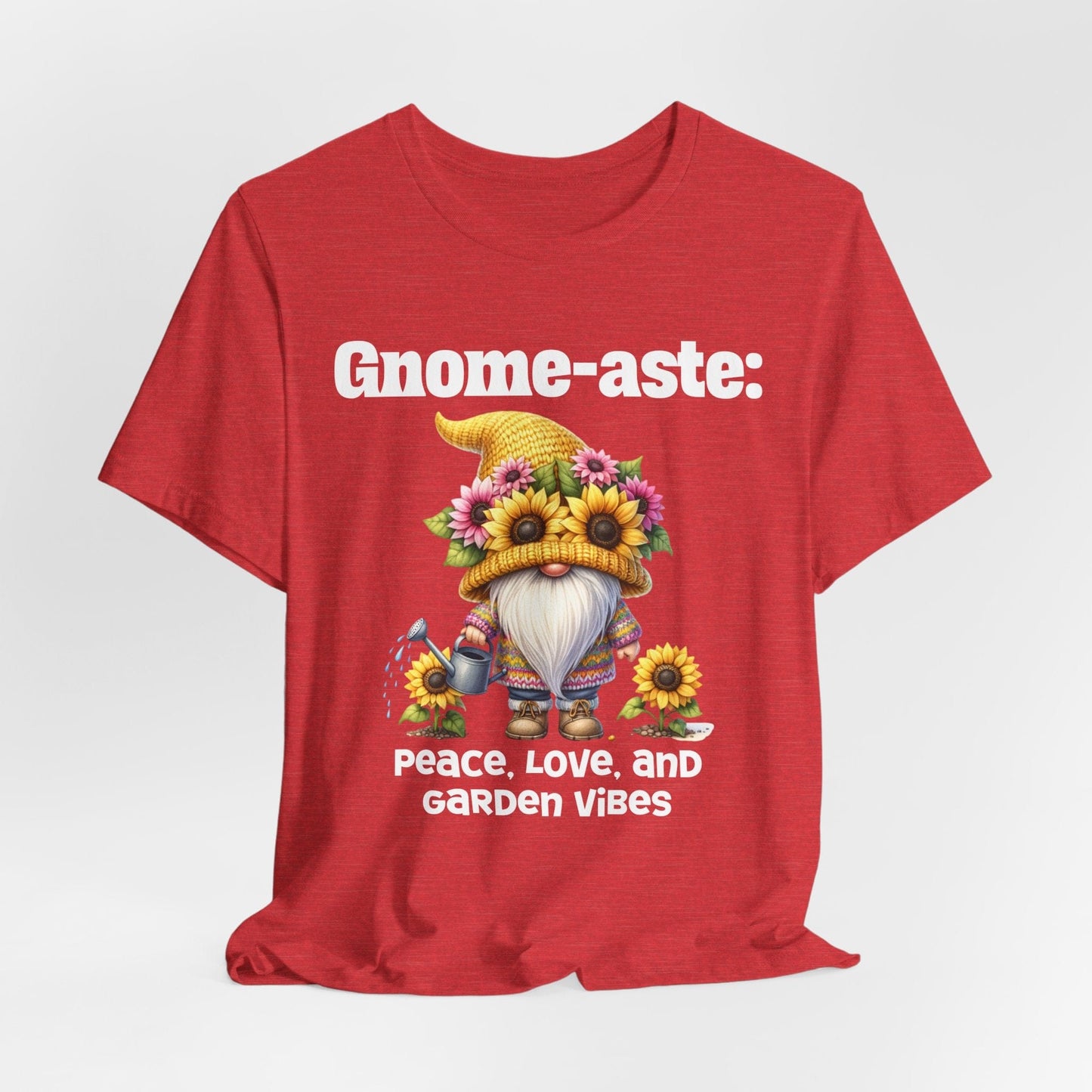 Gnome-inspired T-Shirt - Peace, Love, and Garden Vibes