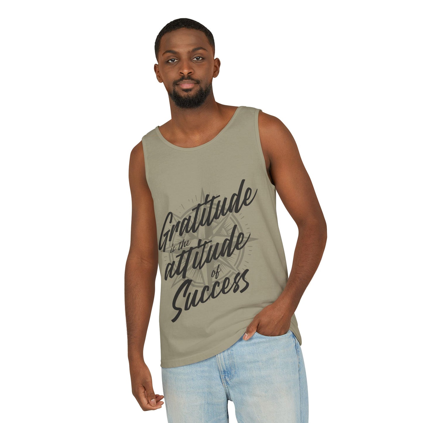 Gratitude Attitude Unisex Garment-Dyed Tank Top - Motivational Fitness Apparel