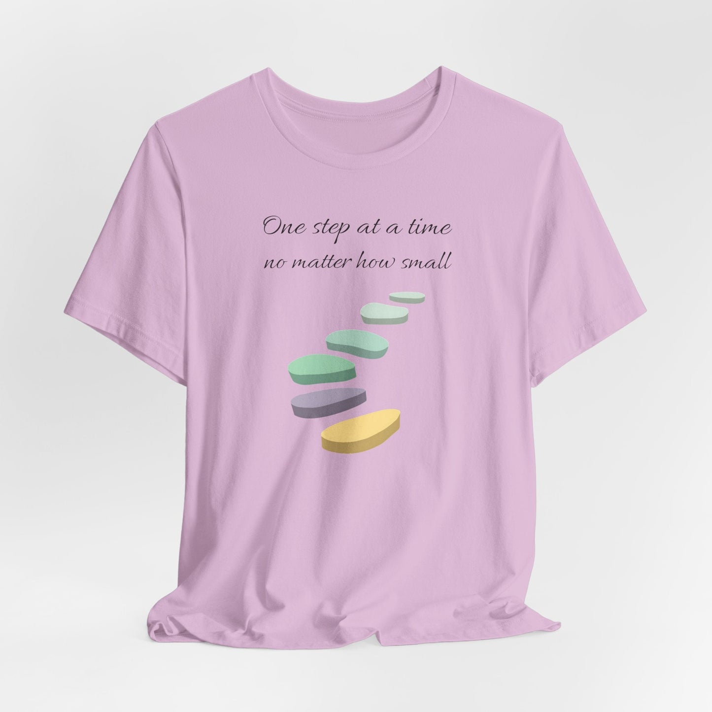 Motivational Quote Unisex Jersey Tee - "One Step at a Time"
