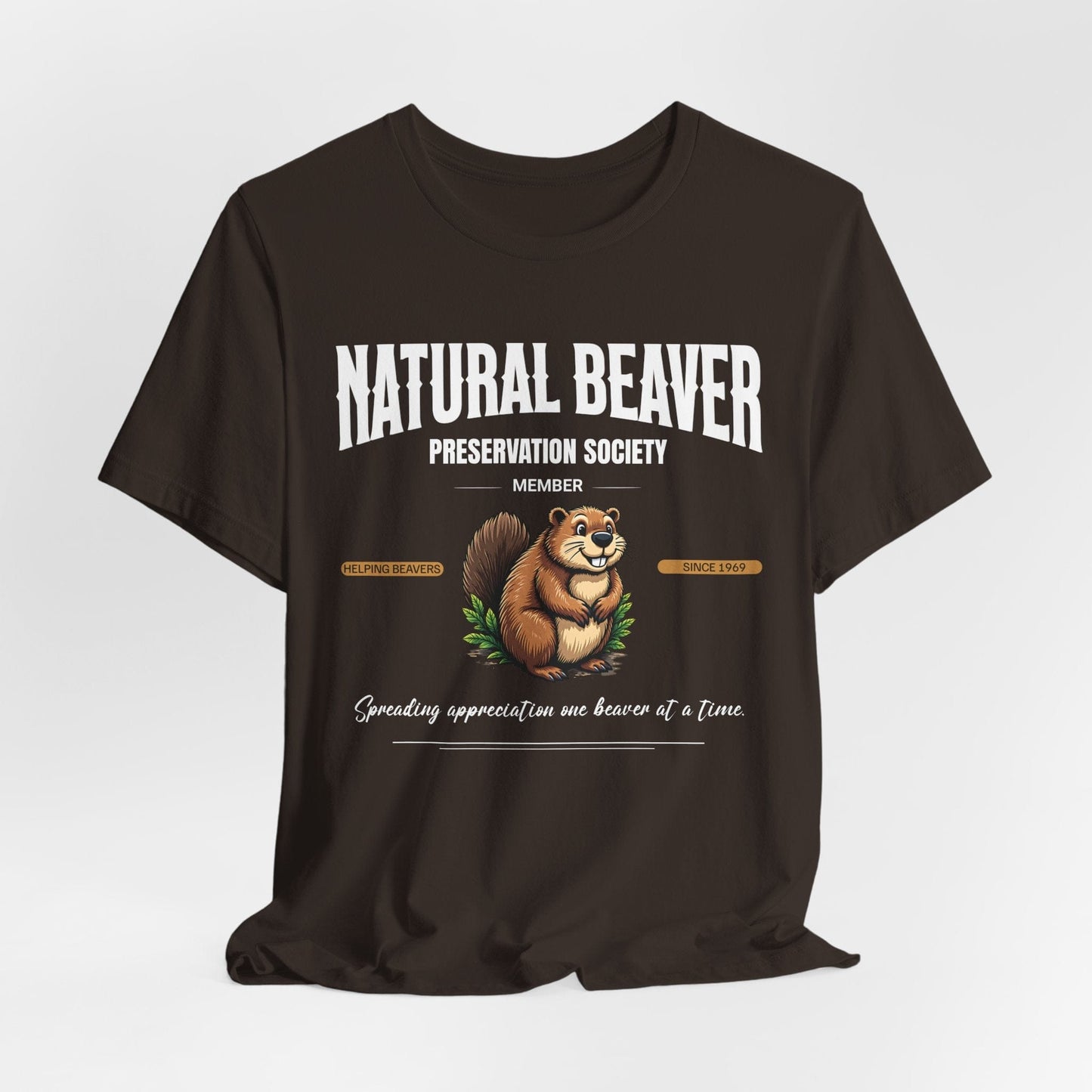 Natural Beaver Preservation Society Unisex T-Shirt - Nature Lover's Short Sleeve Shirt