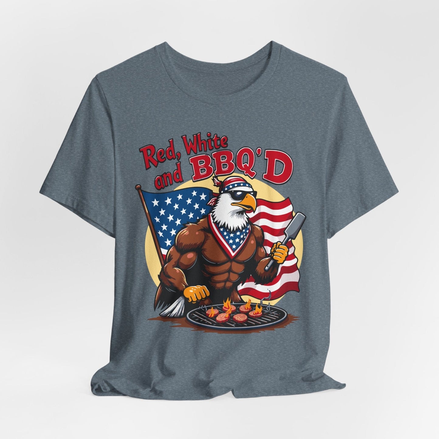 Patriotic BBQ Eagle T-Shirt | Red, White, and BBQ'D