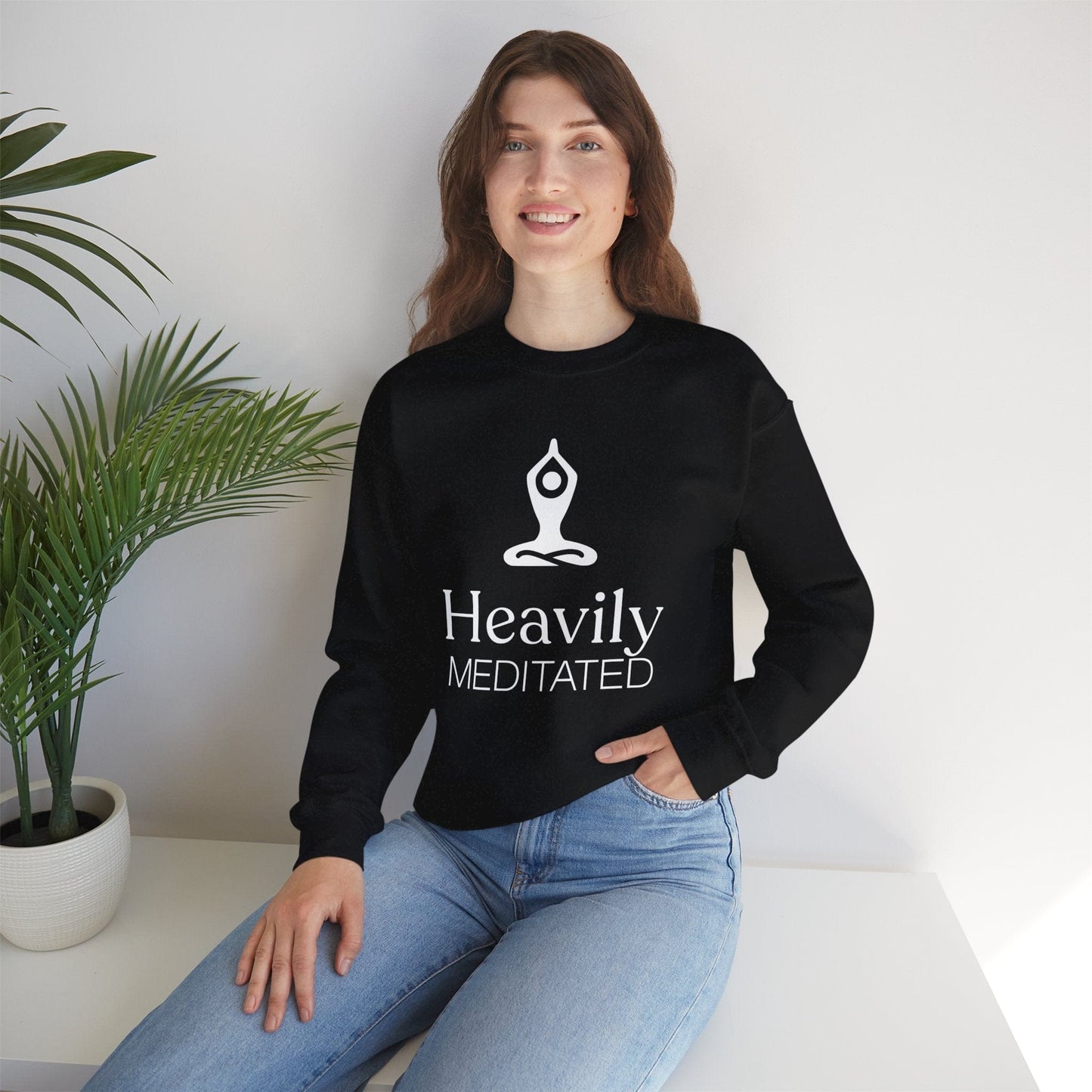 Heavily Meditated Unisex Sweatshirt - Cozy Crewneck for Mindfulness and Relaxation