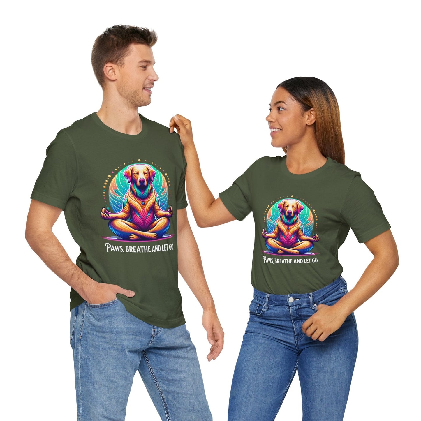 Paws Breathe and Let Go Dog Tee | Unisex Relaxing Design