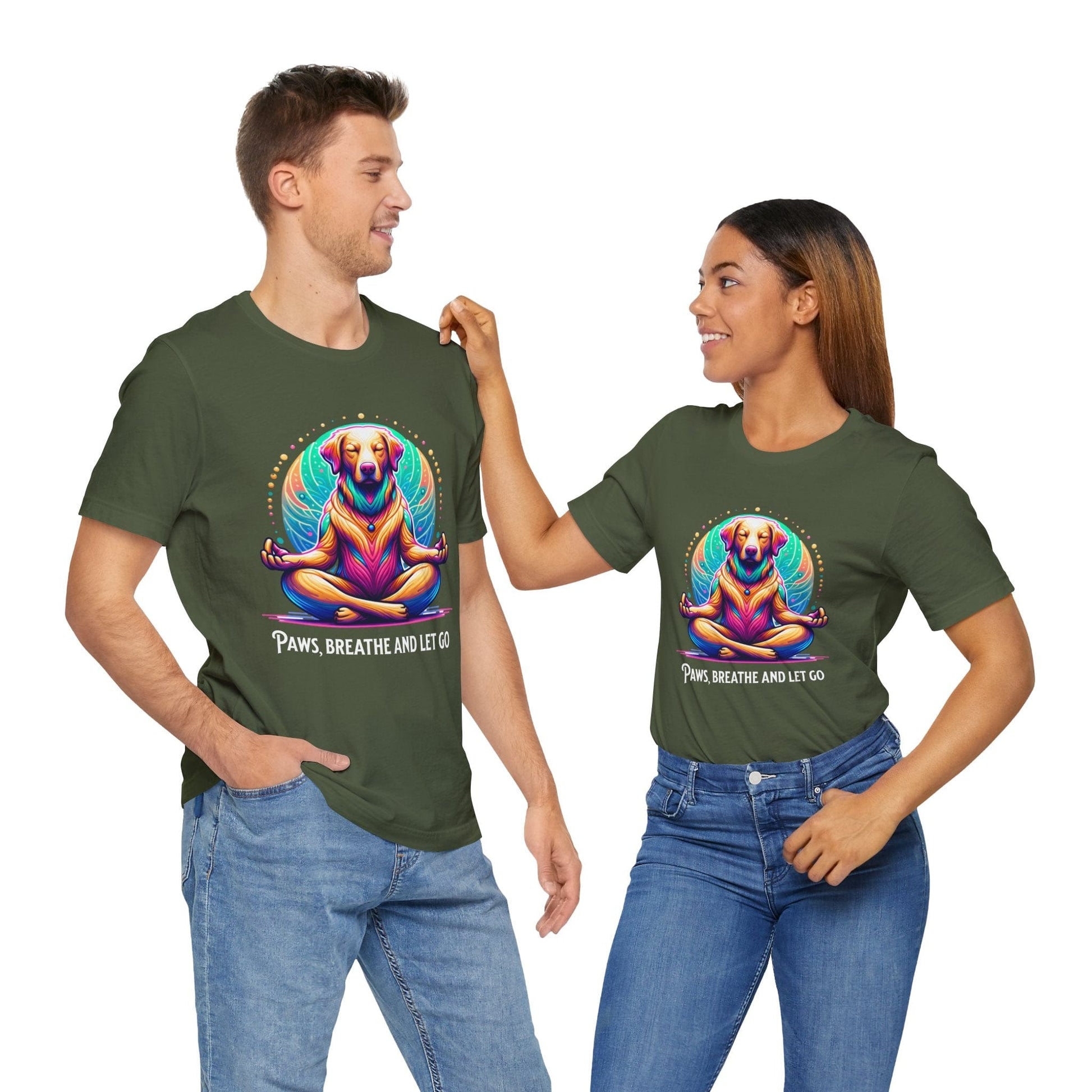 Paws Breathe and Let Go Dog Tee | Unisex Relaxing Design