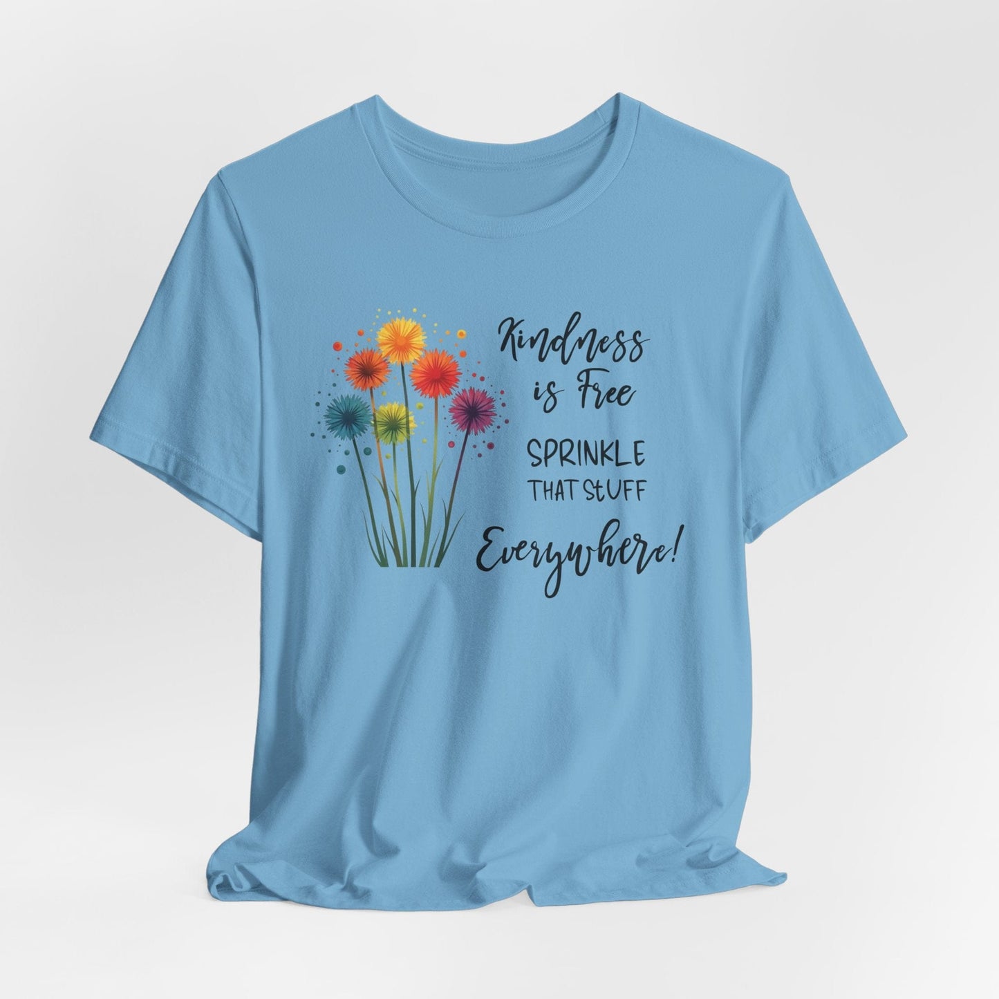 Kindness is Free Floral Tee – Unisex Short Sleeve Shirt for Positive Vibes