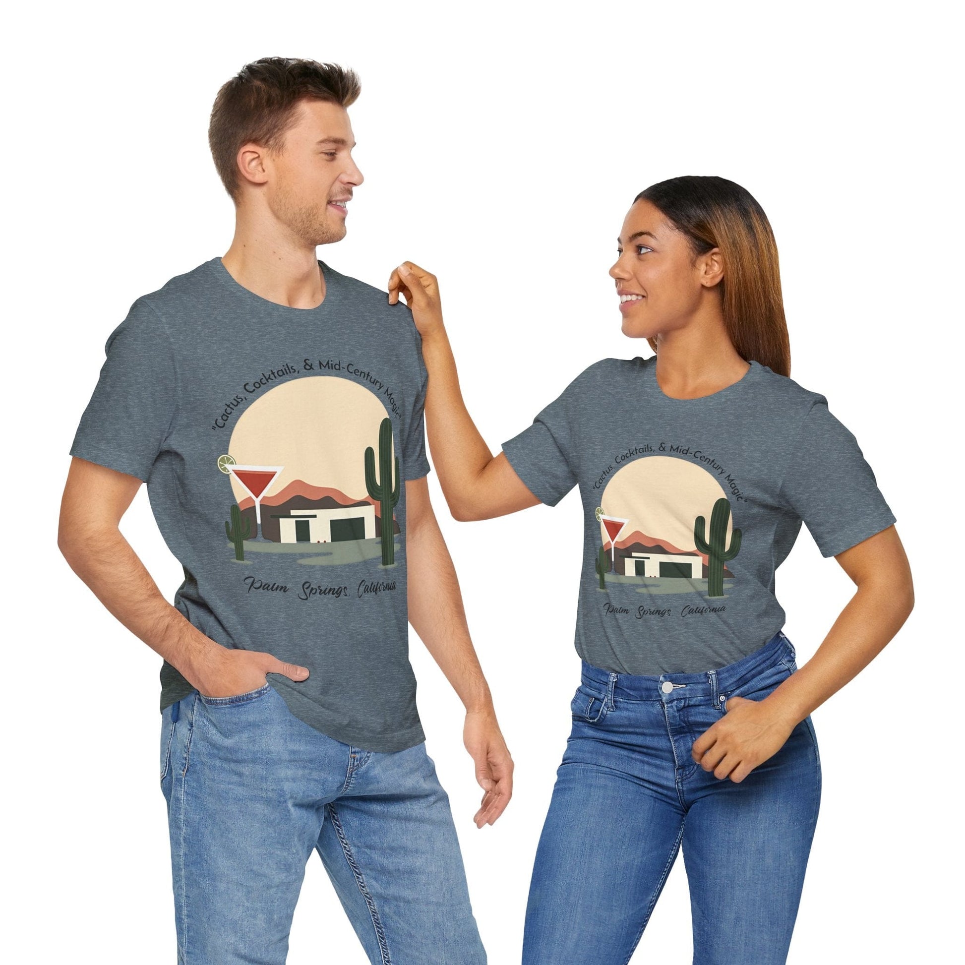 Cactus Cocktails Palm Springs T-Shirt | Retro Desert Design