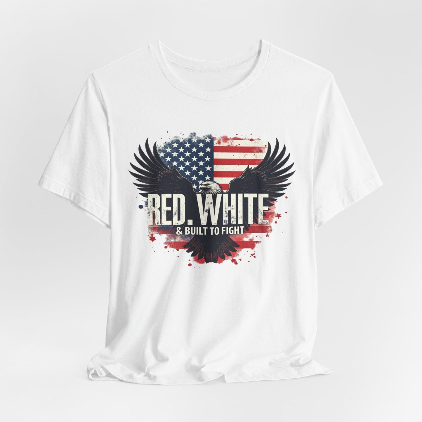 Patriotic Eagle Graphic Tee - Red, White & Built to Fight