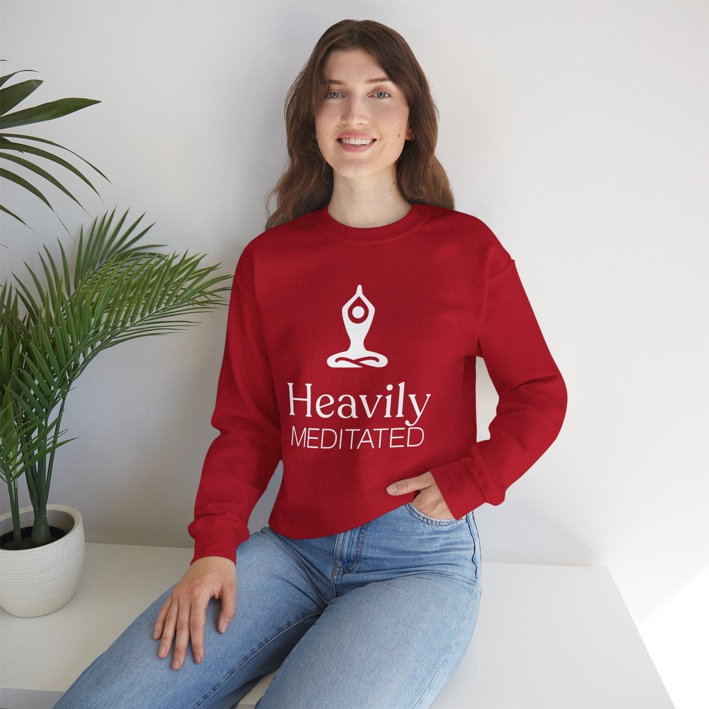 Heavily Meditated Unisex Sweatshirt - Cozy Crewneck for Mindfulness and Relaxation