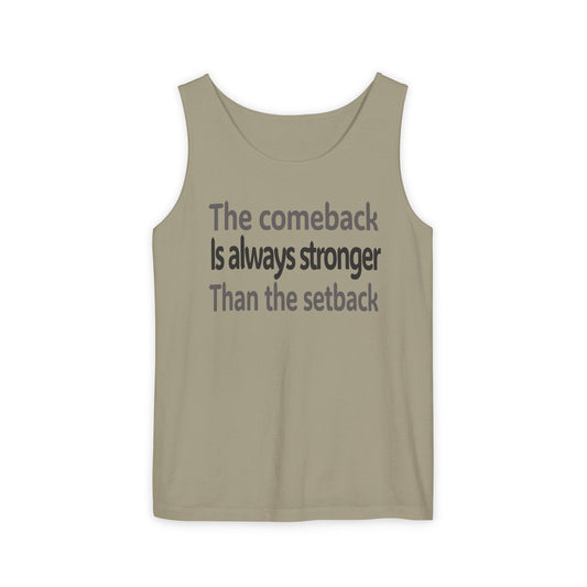 Inspirational Unisex Tank Top - 'The Comeback is Always Stronger Than the Setback'