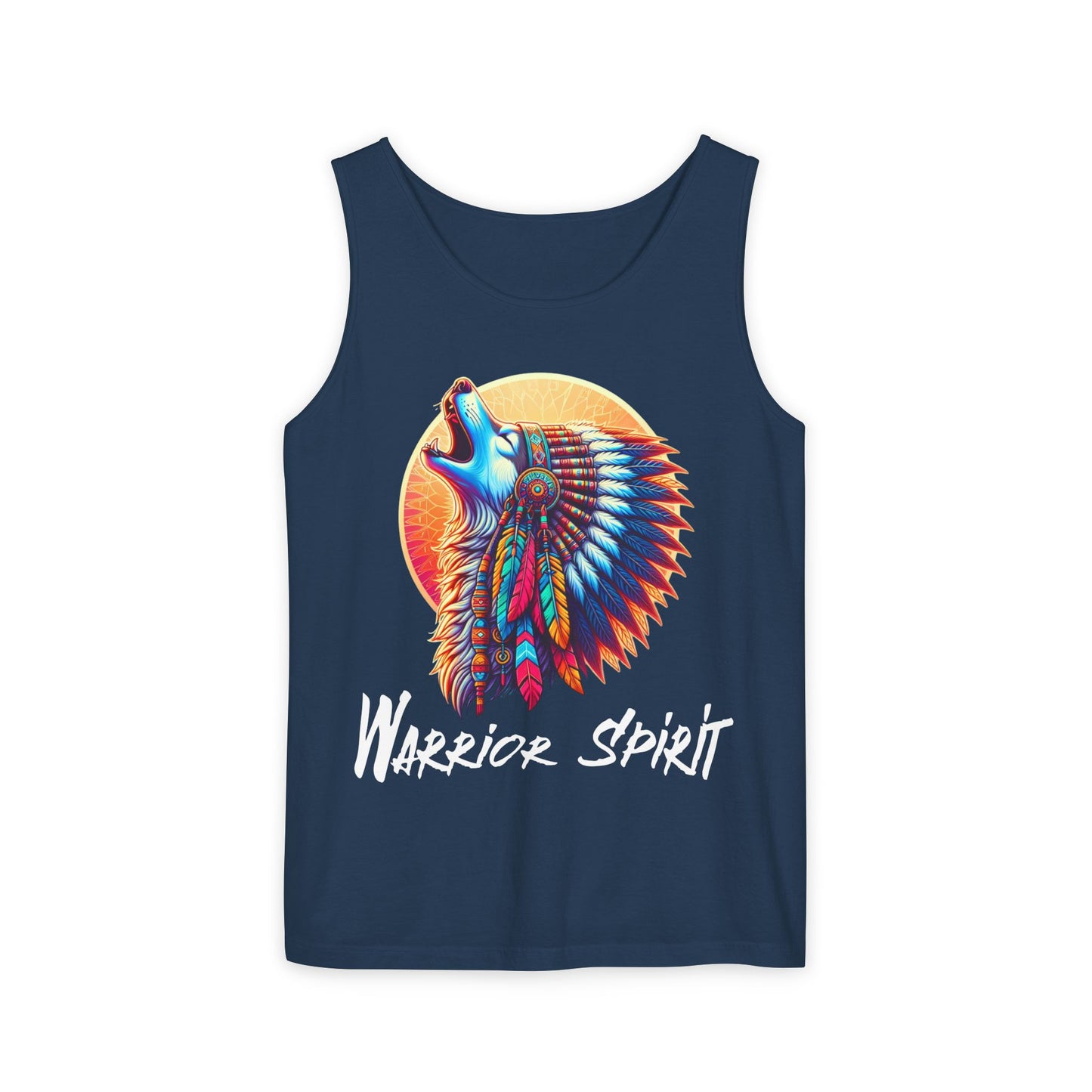 Warrior Spirit Tank Top with Howling Wolf in Headdress