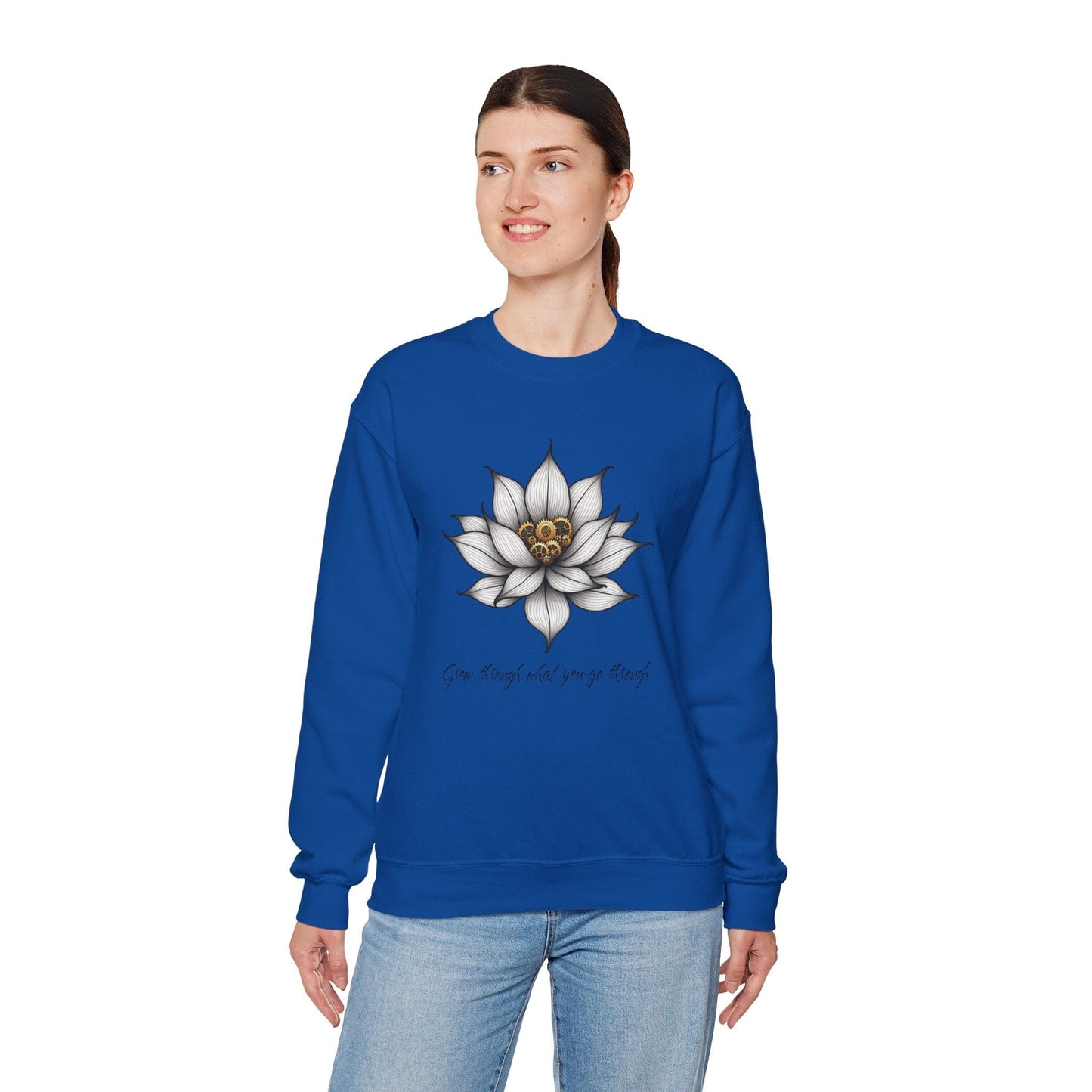 Inspirational Lotus Sweatshirt - "Grow Through What You Go Through"