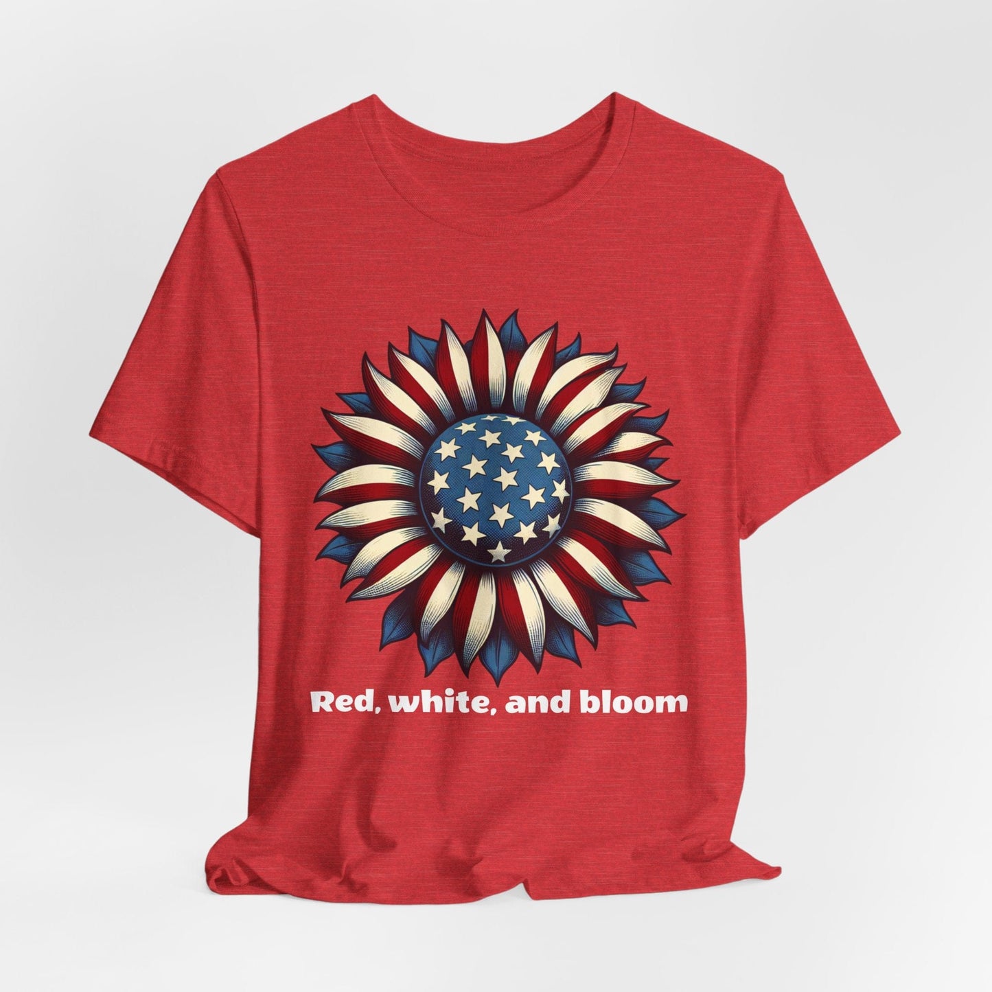 Patriotic Floral Tee | Bloom Unisex Jersey Shirt | Comfortable & Vibrant