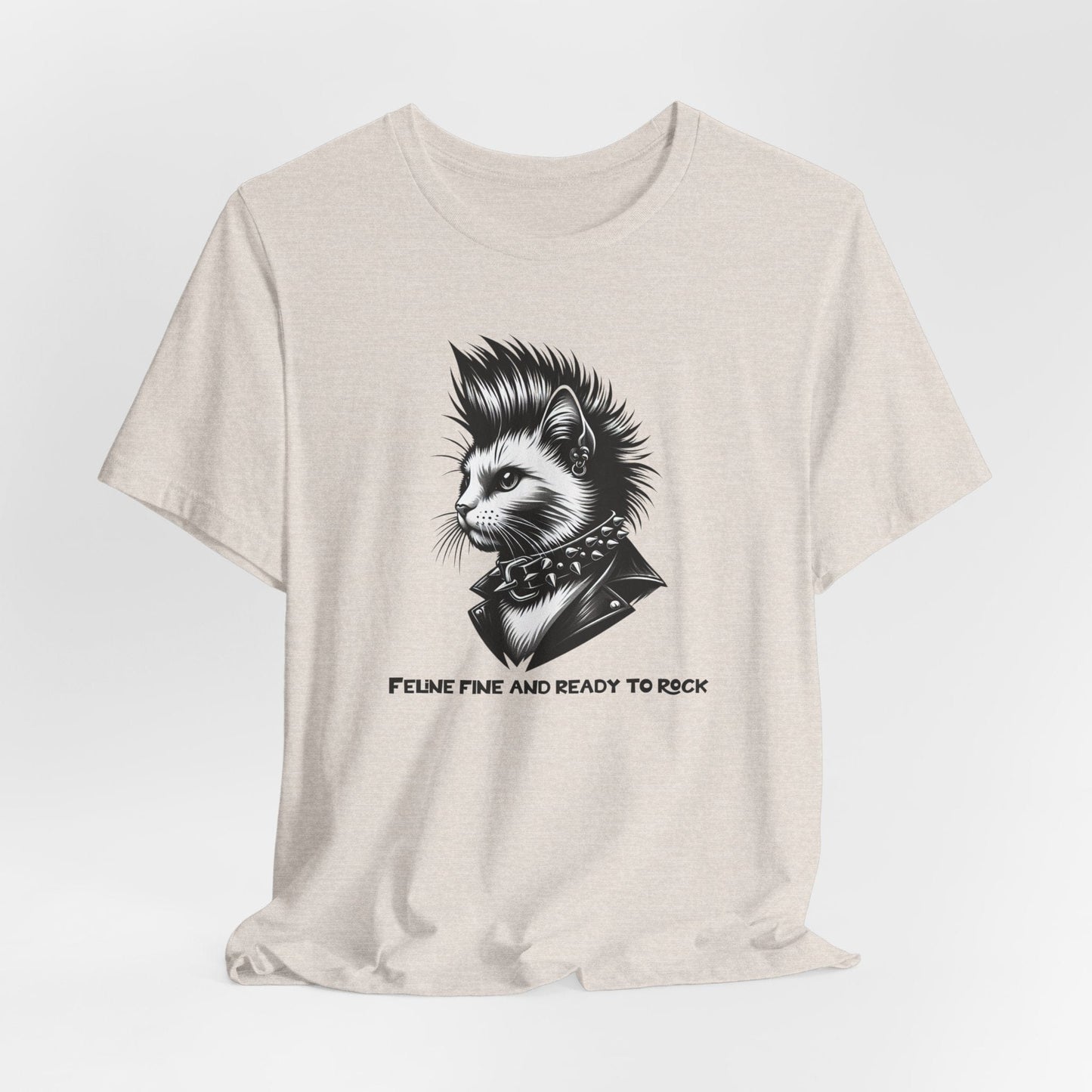 Short Sleeve Tee - Feline Fine Rocker Cat Print