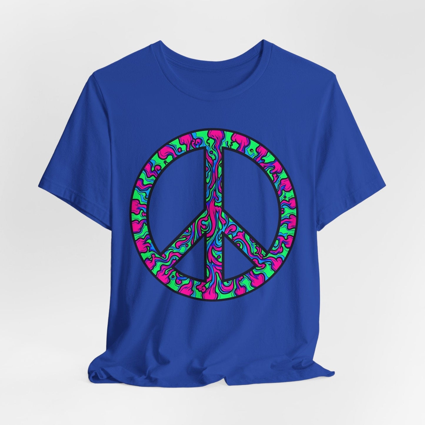 Psychedelic Peace Symbol T-Shirt - Retro Vibe T-Shirt for Festival Lovers