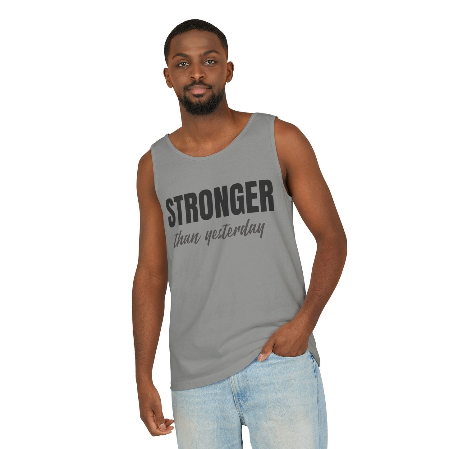 Inspirational Unisex Tank Top - 'Stronger than Yesterday'