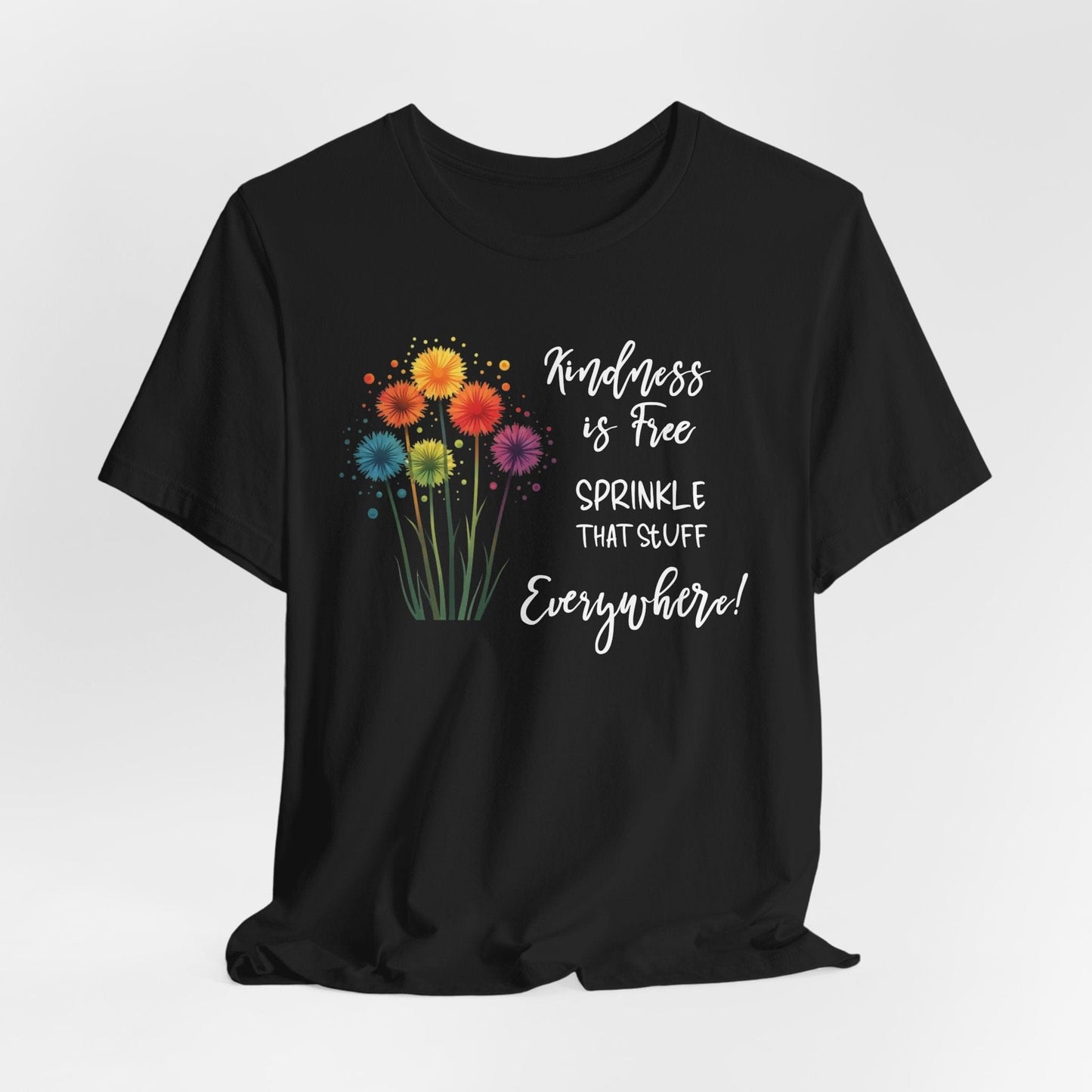 Kindness is Free Floral Tee – Unisex Short Sleeve Shirt for Positive Vibes