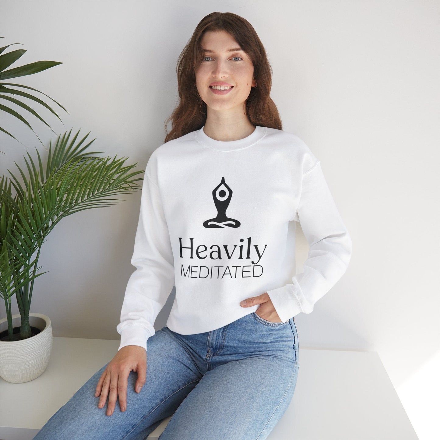 Heavily Meditated Unisex Sweatshirt - Cozy Crewneck for Mindfulness and Relaxation