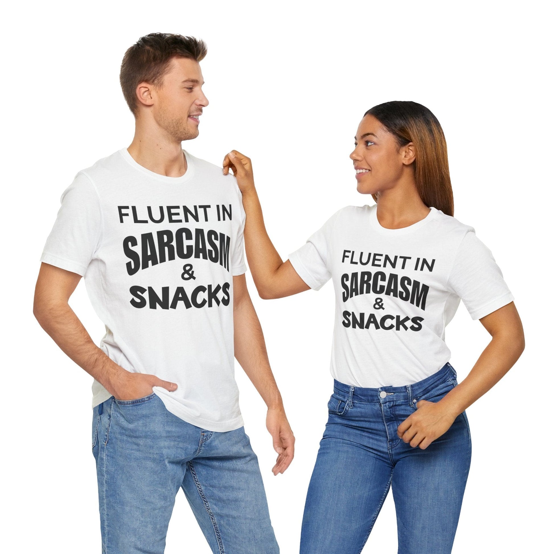 Fluent in Sarcasm & Snacks T-Shirt | Fun & Playful Design