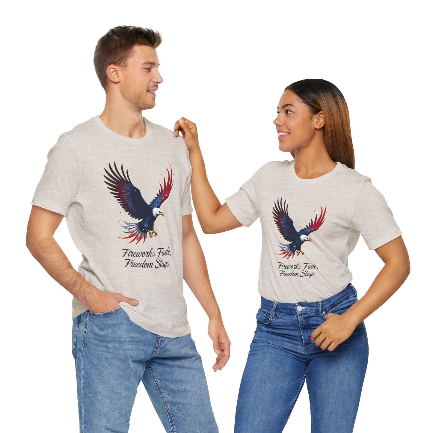 Patriotic Eagle Tee - Fireworks Fade, Freedom Stays